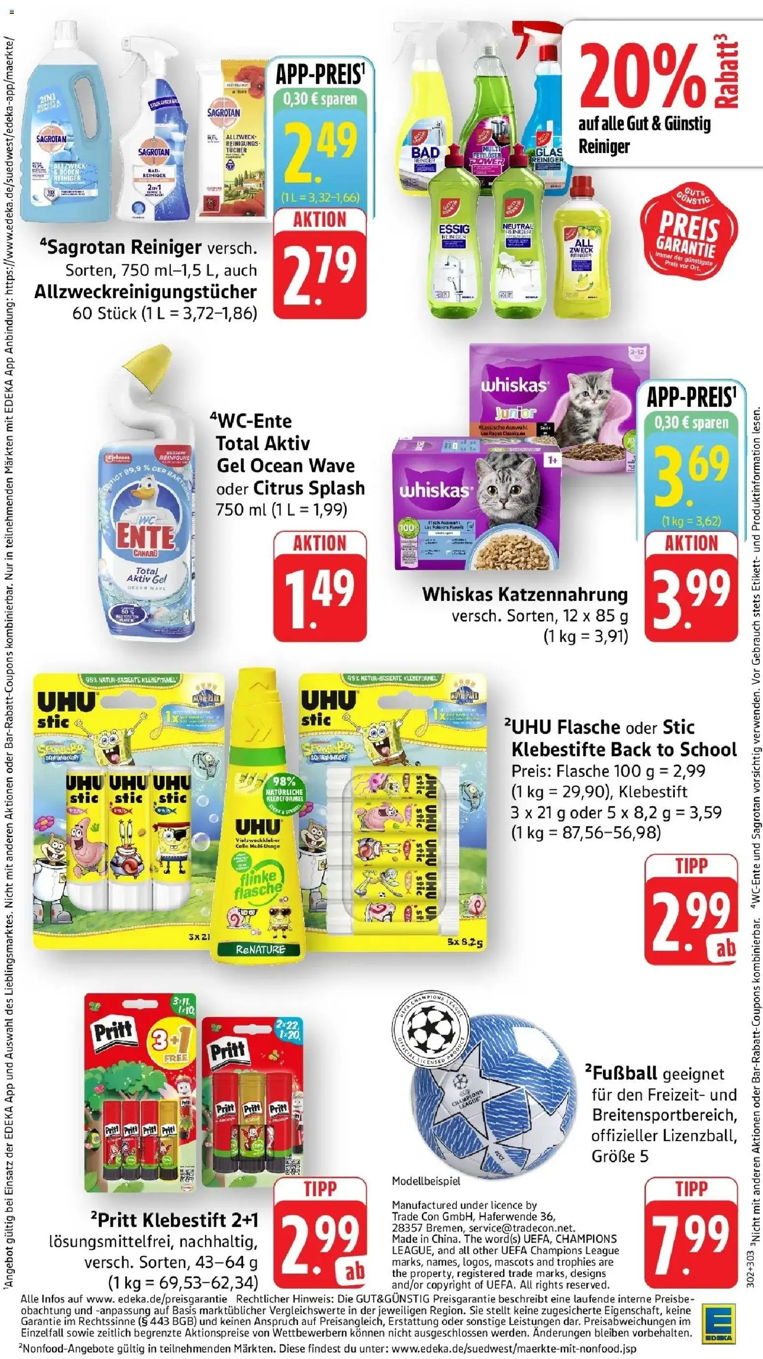 Edeka Prospekt Göppingen-Ursenwang (ab 14.09.2026) » Angebote Online | Seite: 37 | Produkte: Essig, Ente, Whiskas