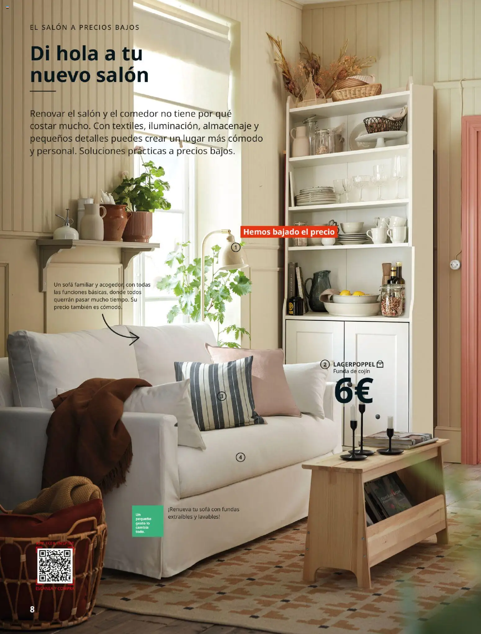 IKEA - Precios bajos │ válido desde el 01/09/2026 | Página: 8 | Productos: Funda de cojín, Almacenaje, Cojín, Sofá