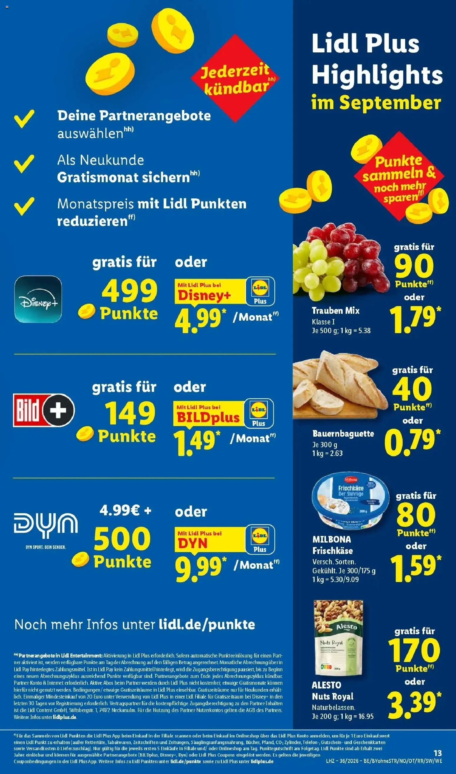 Lidl Prospekt Wahlstedt (ab 31.08.2026) zum Blättern » Angebote | Seite: 29 | Produkte: Trauben, Baguette, Frischkase