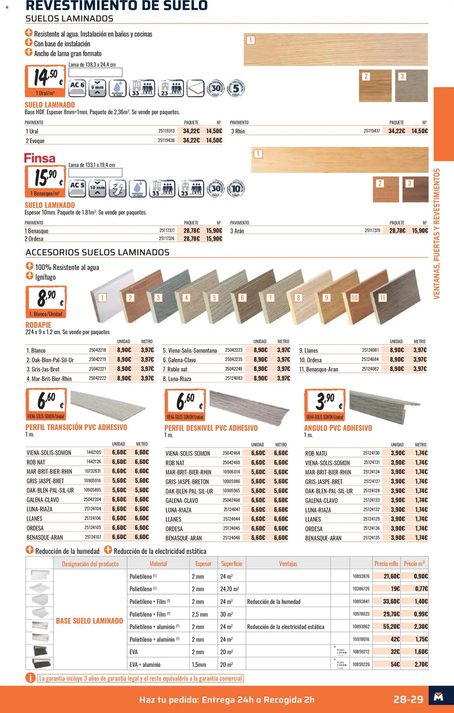Obramat - Reformas Otono Imprenta Almacenes 20 Barcelona 2026 │ válido desde el 09/10/2026 | Página: 29 | Productos: Agua, Suelo laminado, Puertas