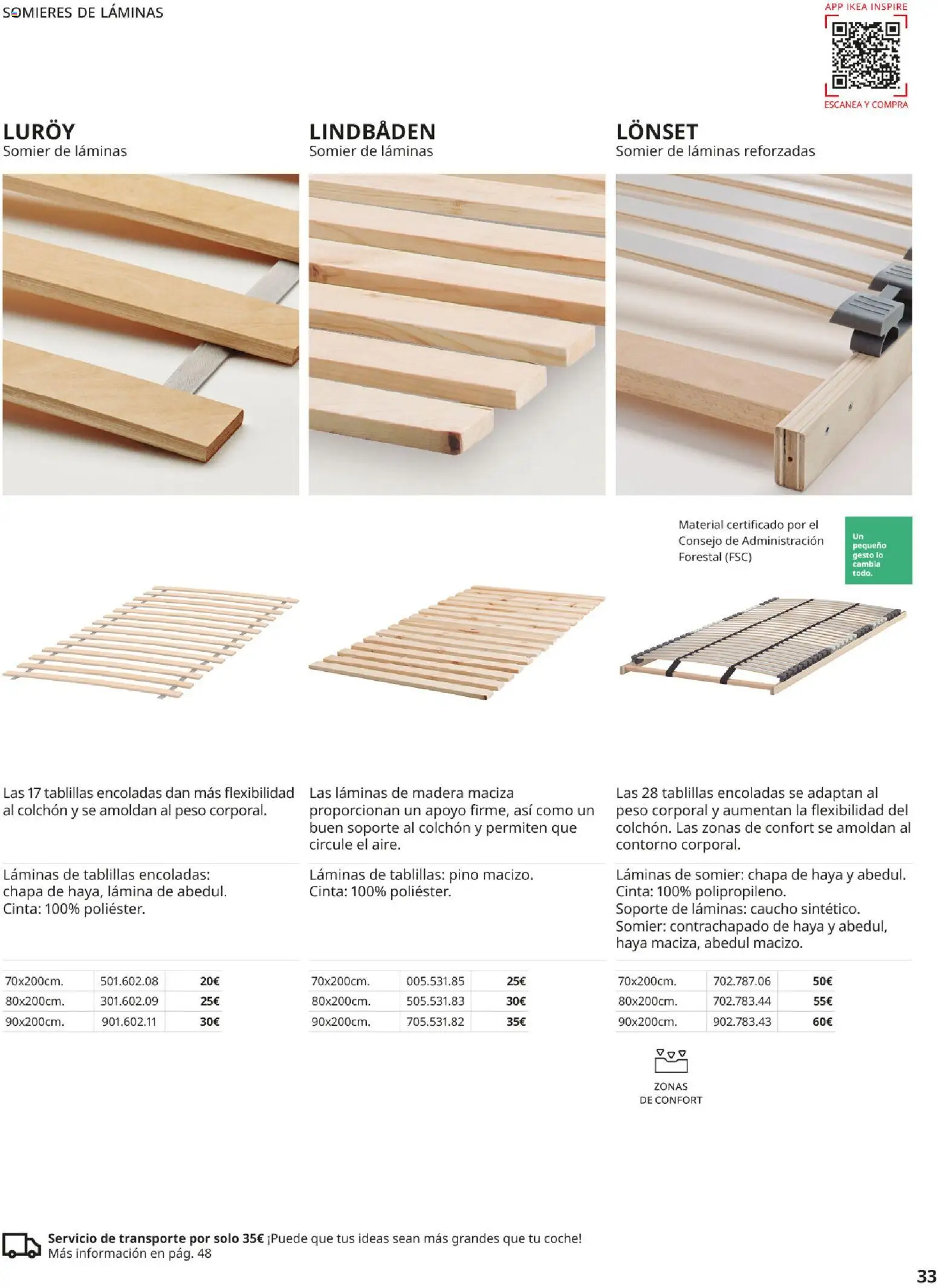 IKEA - Confort │ válido desde el 01/09/2026 | Página: 33 | Productos: Somier, Colchon, Peso