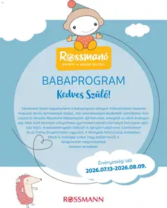 Rossmann Babaprogram - amely érvényes a következő dátumtól: 2026.07.13.