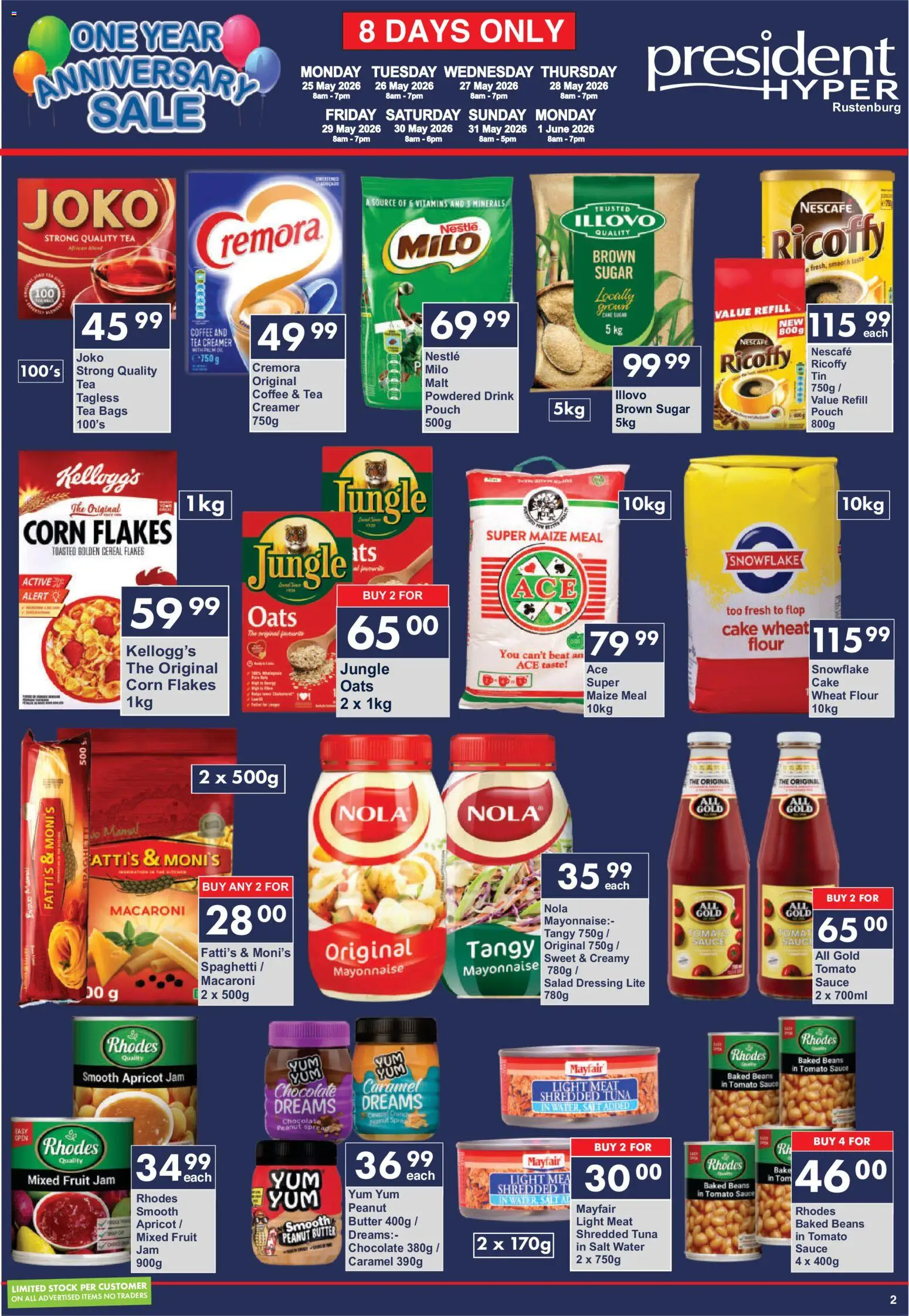 New President Hyper catalogue – valid from 25.05.2026 | Page: 2 | Products: Baked beans, Chocolate, Mayonnaise, Caramel