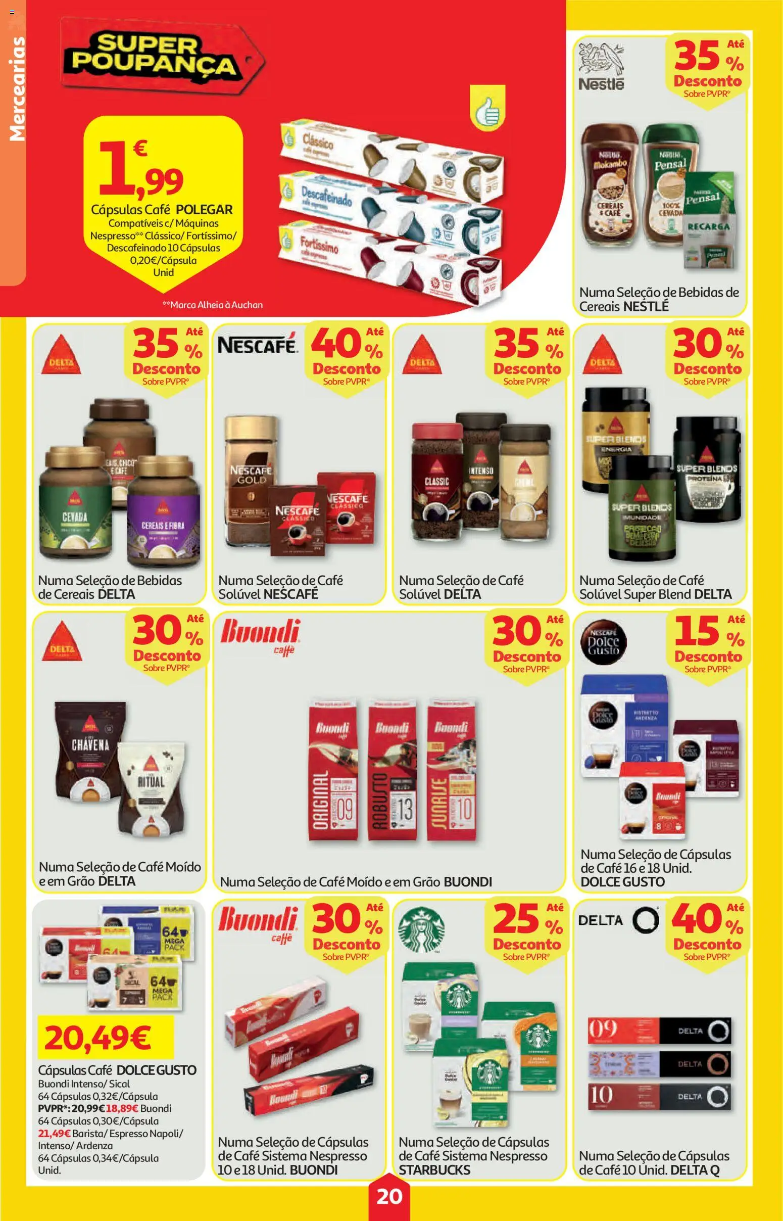 Auchan folheto │ válido de 21.05.2026 | Página: 20 | Produtos: Delta q, Cápsulas café, Máquinas nespresso, Nestlé