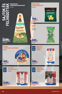Metro Őszi borkatalógus 2026/10 - amely érvényes a következő dátumtól: 2026.10.01. | Oldal: 28 | Termékek: Cheddar, Prosciutto, Camembert, Parmigiano Reggiano