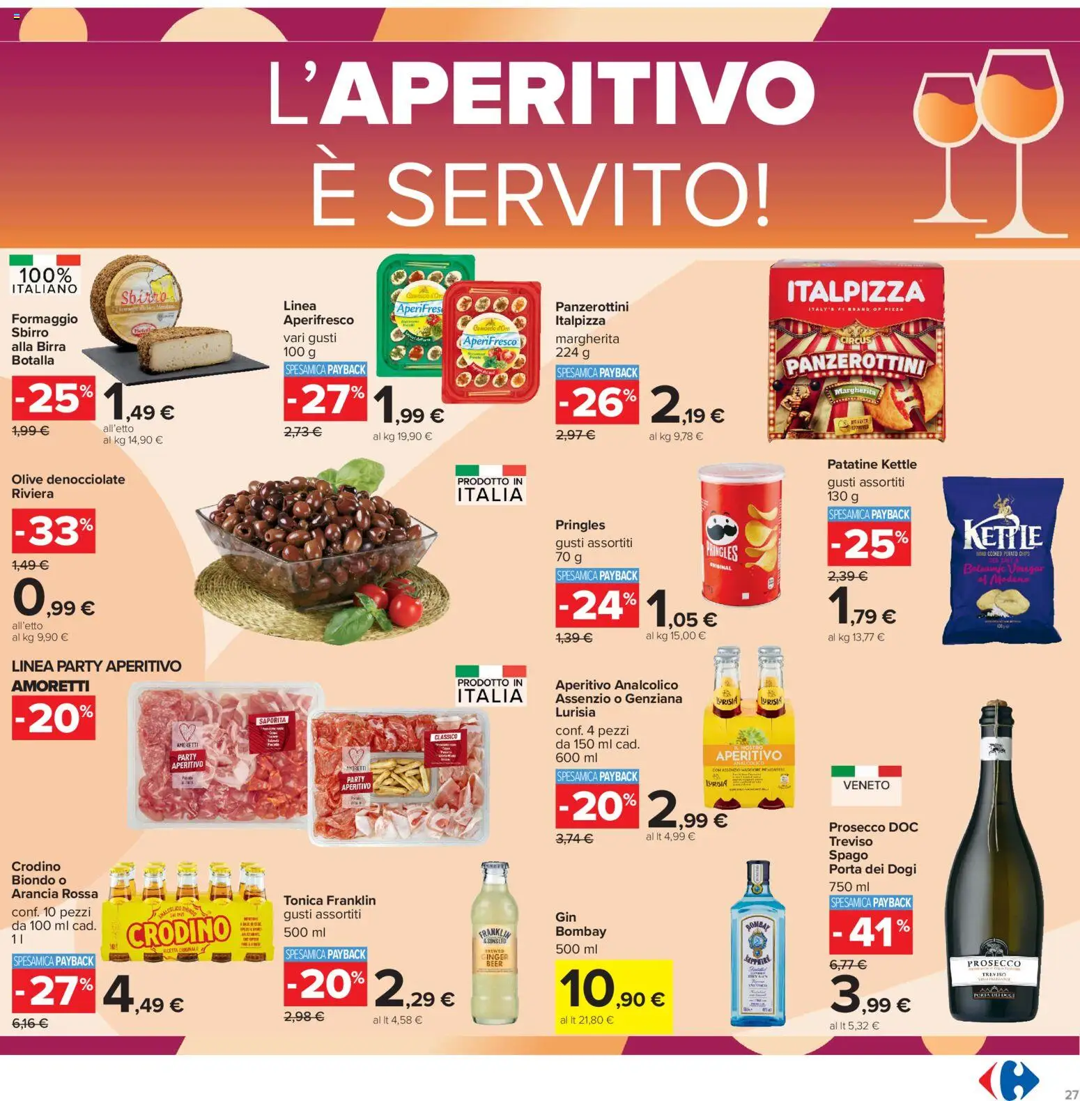 Volantino Carrefour del 15/09/2026 | Pagina: 27 | Prodotti: Pizza, Porta, Patatine, Aperitivo