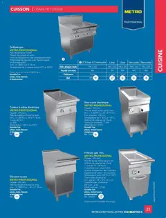 METRO - Prévisualisation de METRO - CHR Équipement valide à partir de 01.01.2025 | Page: 23 | Produits: Robinet, Friteuse, Panier, Pâtes