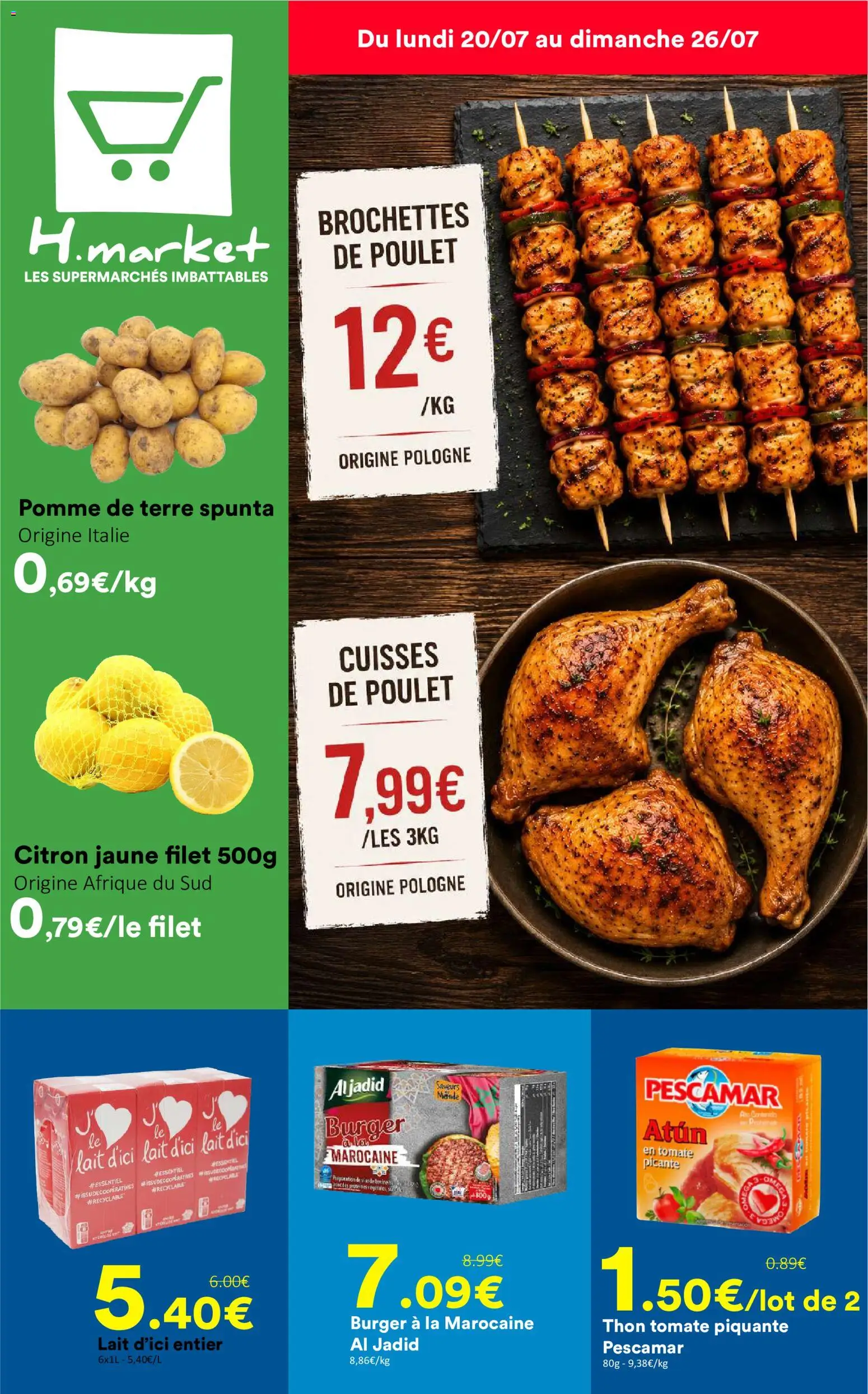 {H1} | Page: 1 | Produits: Citron, Pomme, Thon, Lait