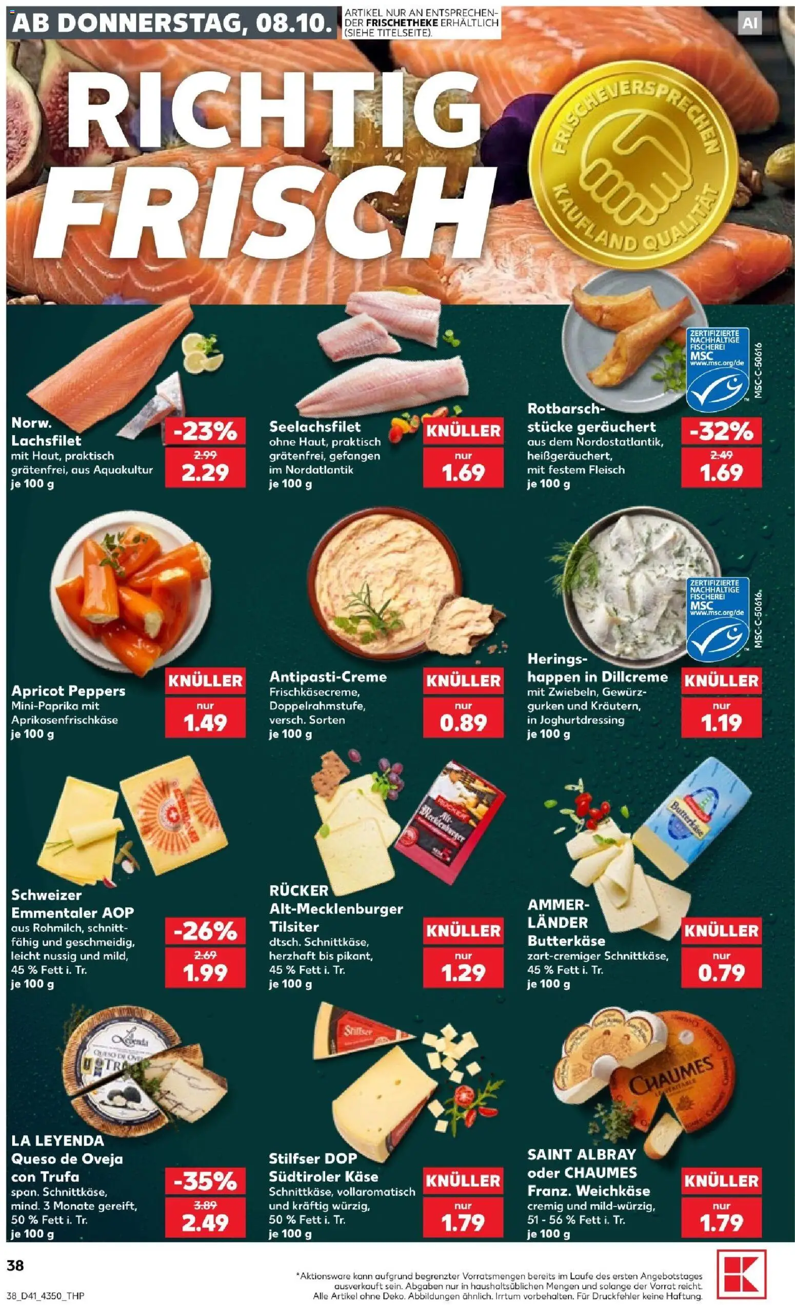 Kaufland Prospekt Jena – gültig ab 08.10.2026 | Seite: 40 | Produkte: Käse, Fleisch, Gurken