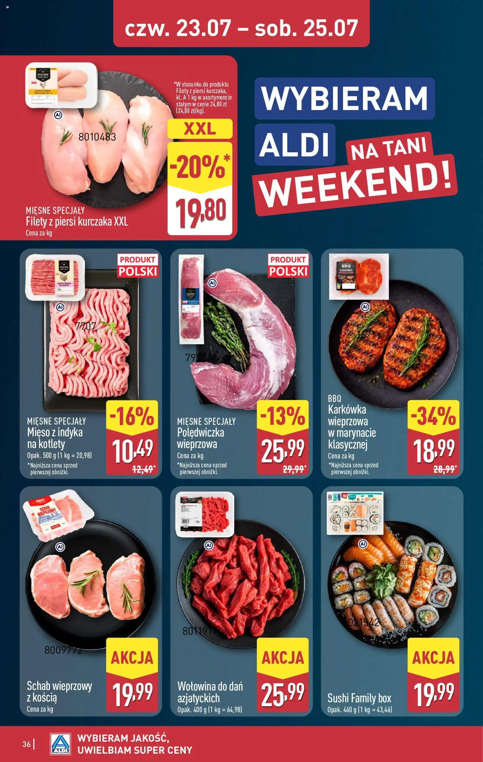 Aldi Polsko leták od 20.07.2026 | Strana: 36 | Produkty: Box, Sushi