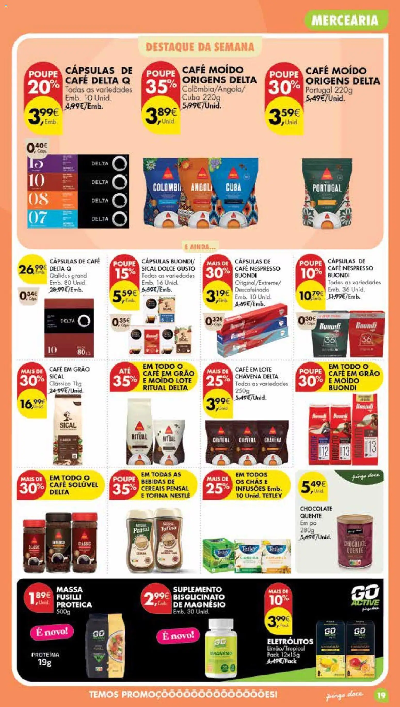 Pingo Doce Poupe Esta Semana Madeira │ válido de 18/08/2026 | Página: 19 | Produtos: Pó, Cápsulas, Café moído, Chocolate