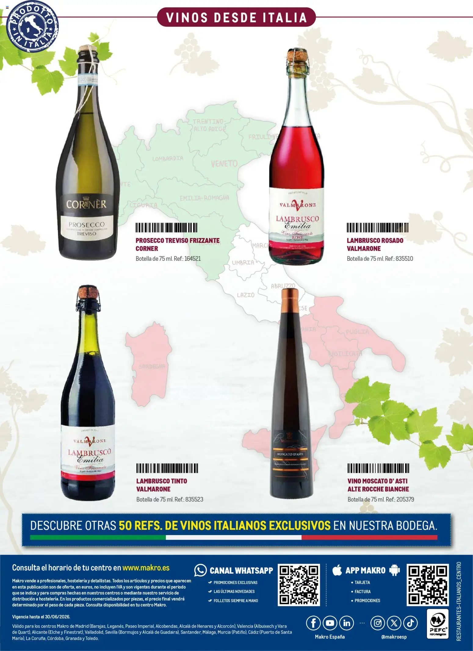 Makro Restaurantes italianos Centro │ válido desde el 27.03.2026 | Página: 24 | Productos: Vino, Peso