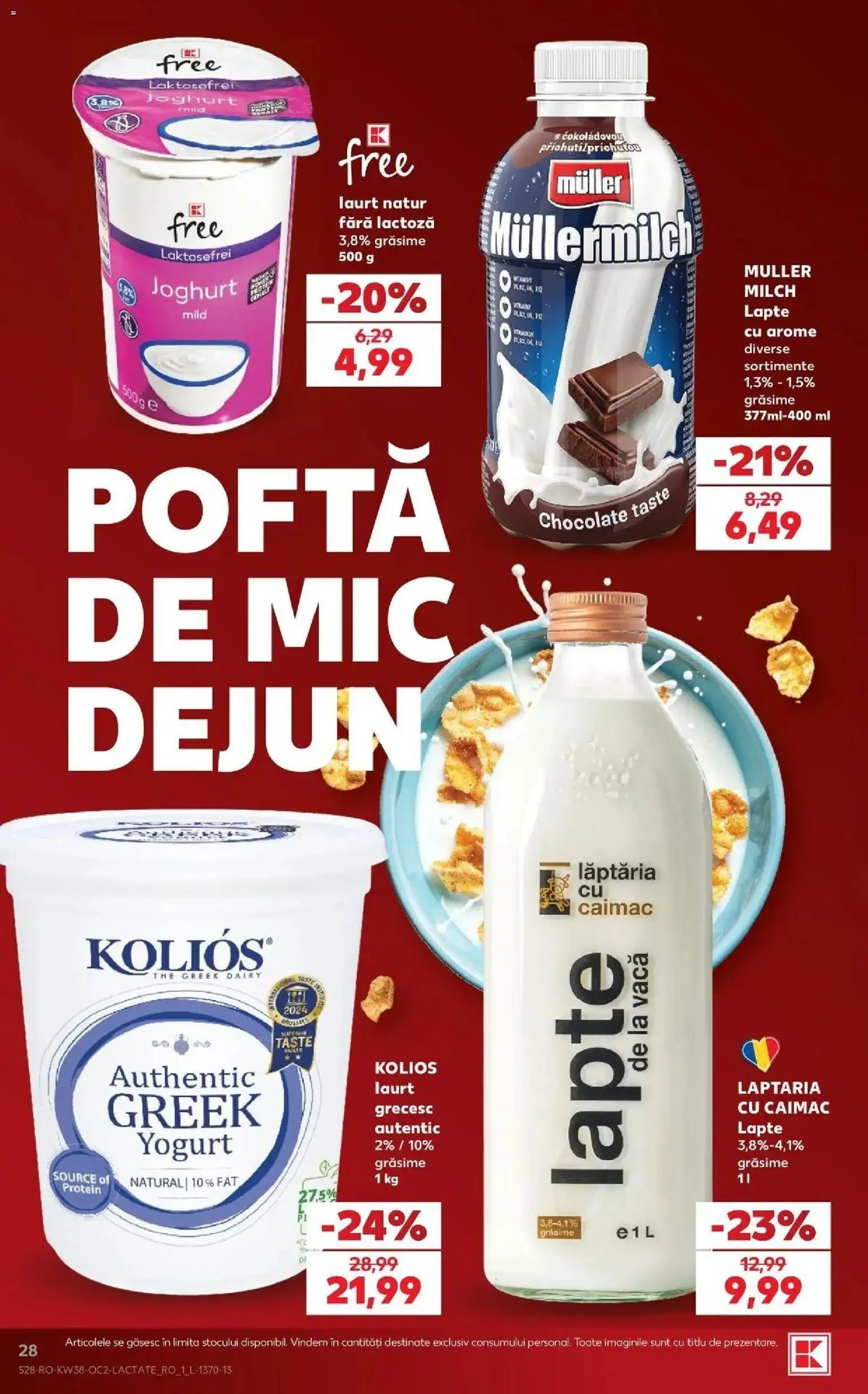 Kaufland Vaslui 16.09.2026 - Revista si Oferta | Pagină: 28 | Produse: Lapte