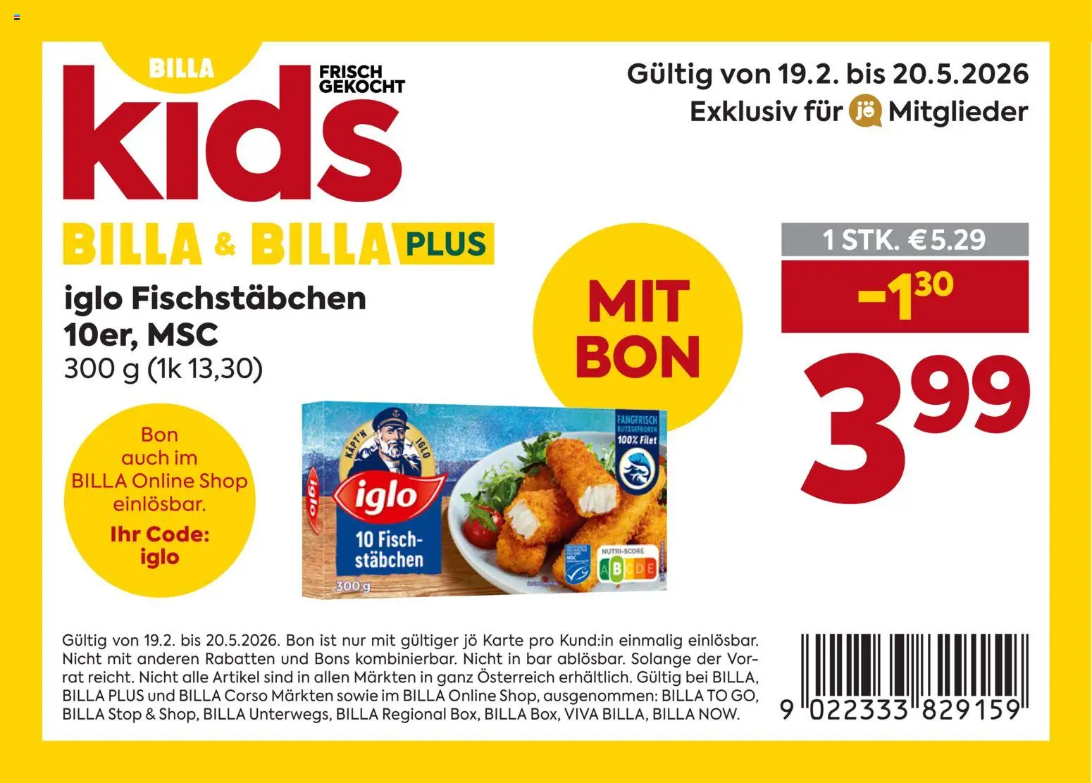 Billa Kids Bons gültig ab 19.02.2026 | Seite: 2 | Produkte: Fisch