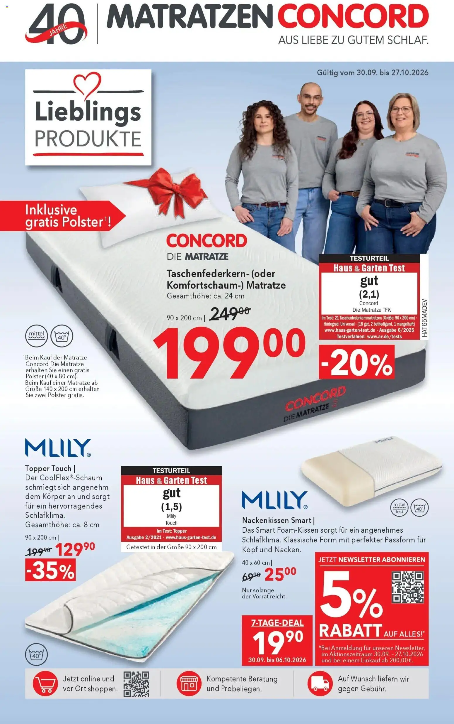 Matratzen Concord Vösendorf gültig ab 30.09.2026 | Seite: 1 | Produkte: Matratze