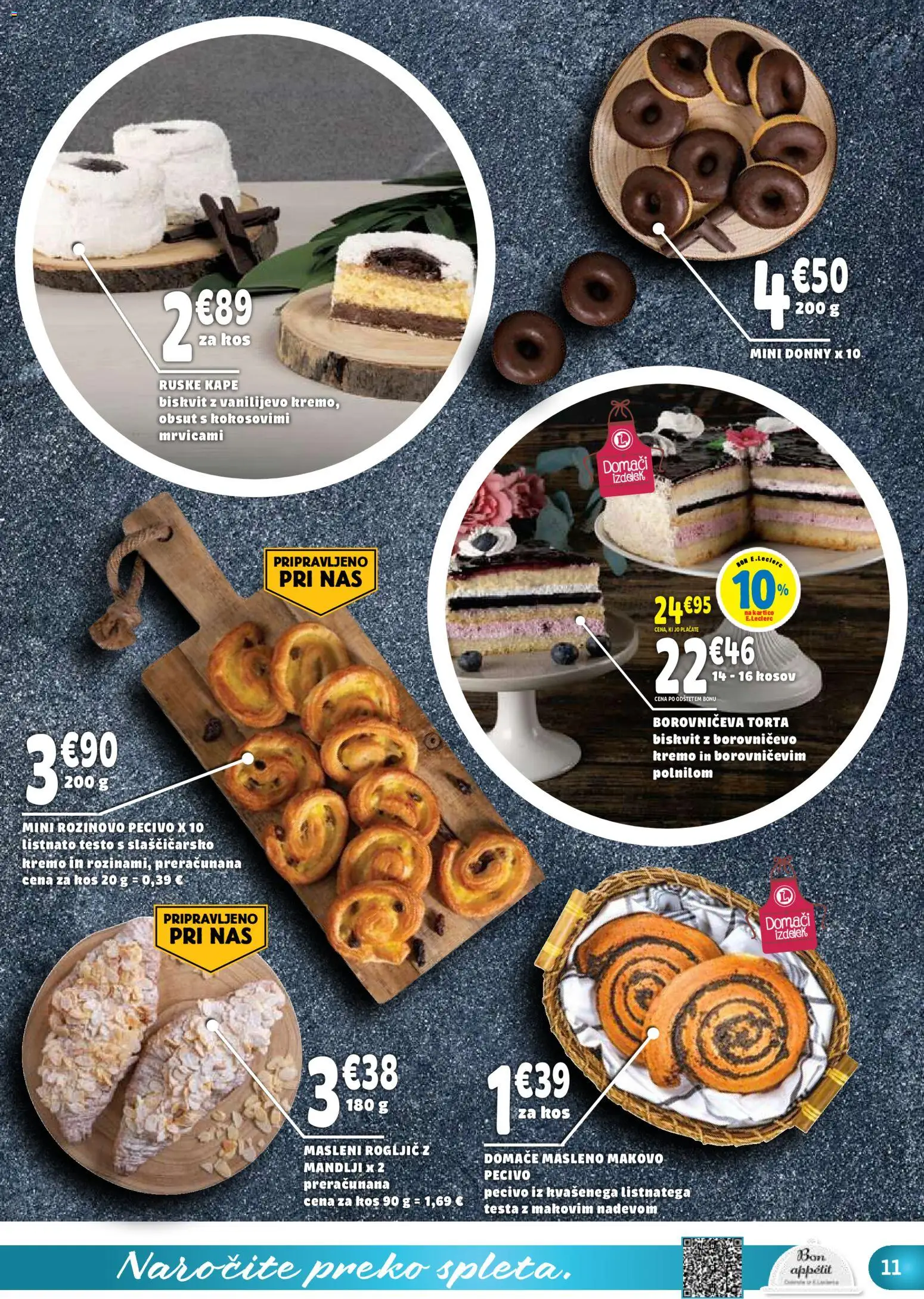 Novi E.leclerc katalog ponudbe – veljaven od 07.10.2026 | Stran: 11 | Izdelki: Mandlji, Torta, Kos