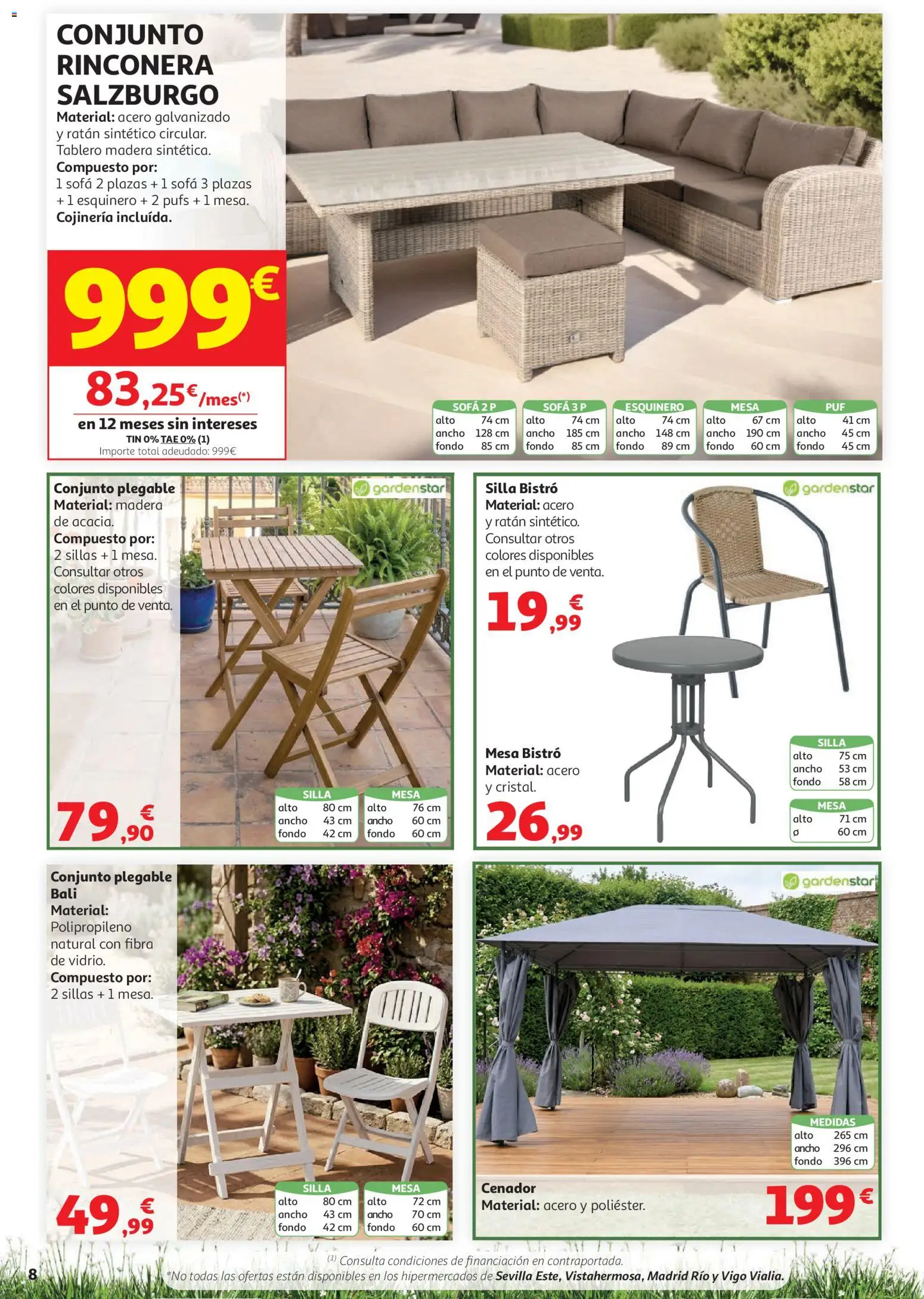 Alcampo Aire Libre HG │ válido desde el 28.05.2026 | Página: 8 | Productos: Sofá, Mesa, Silla