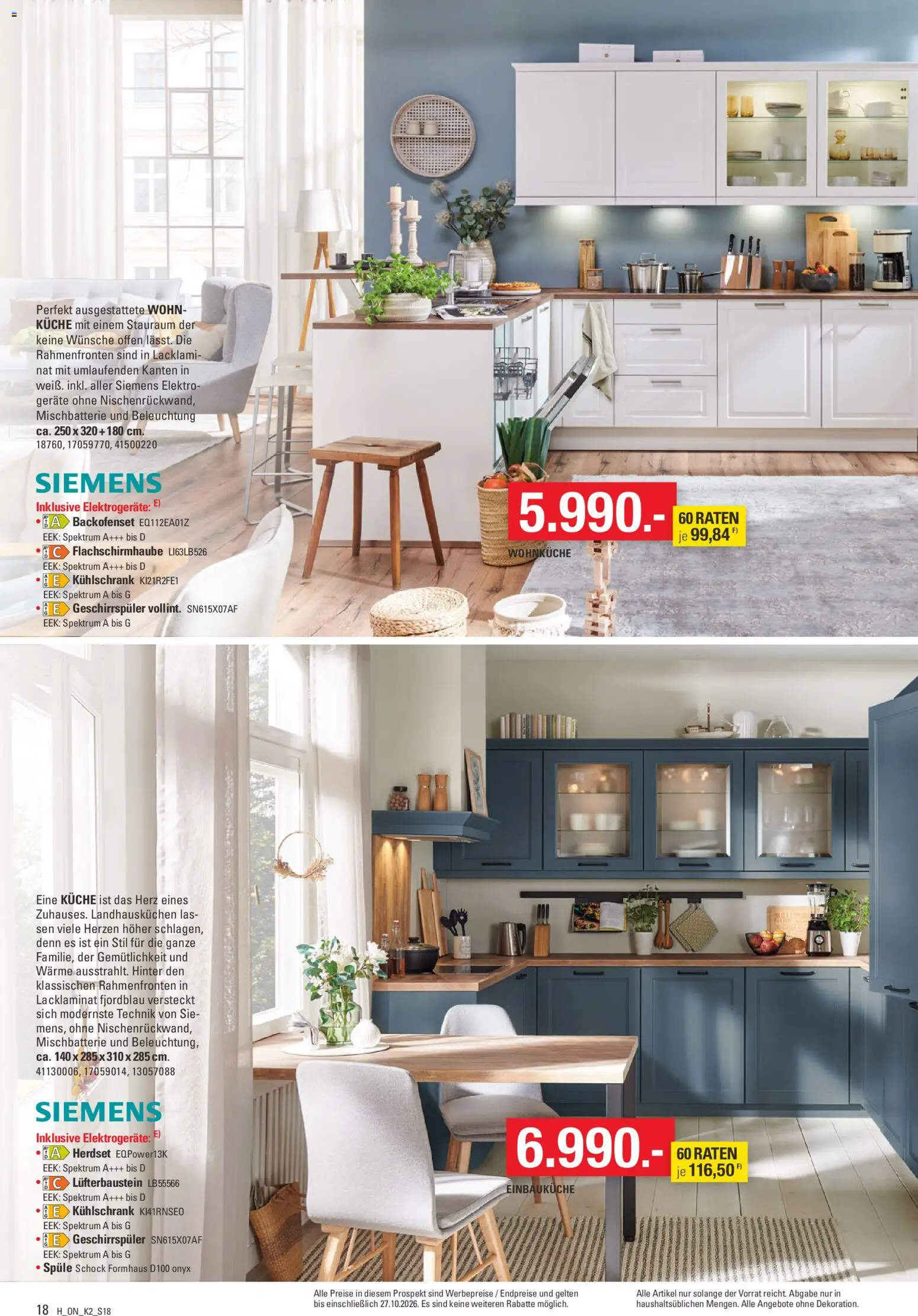 Höffner Prospekt KüchenSpezial – gültig ab 25.09.2026 | Seite: 18 | Produkte: Siemens, Einbauküche, Küche, Kühlschrank