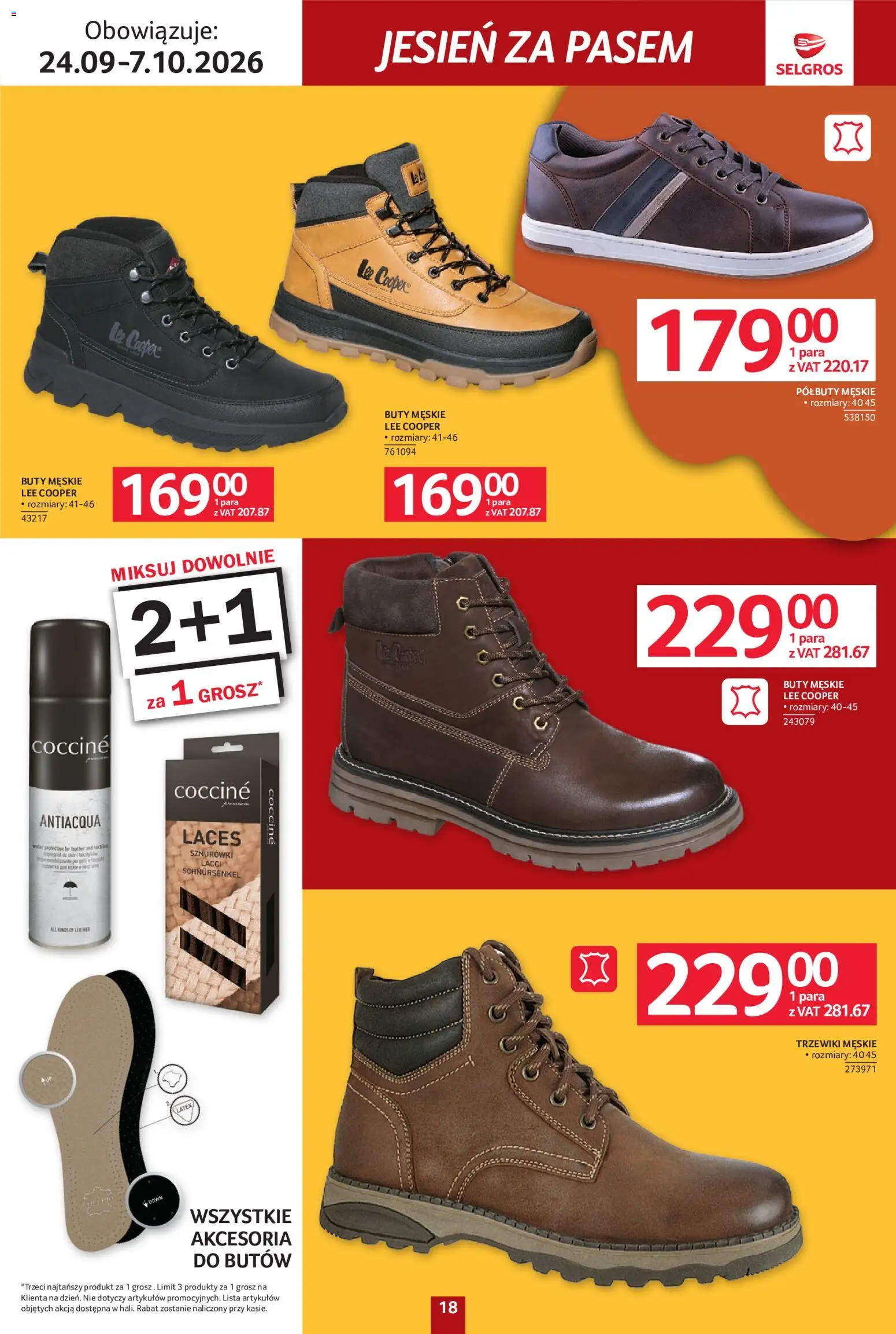 Selgros cash&carry gazetka - Tekstylia od 24.09.2026 | Strona: 18 | Produkty: Buty, Lee Cooper, Buty męskie