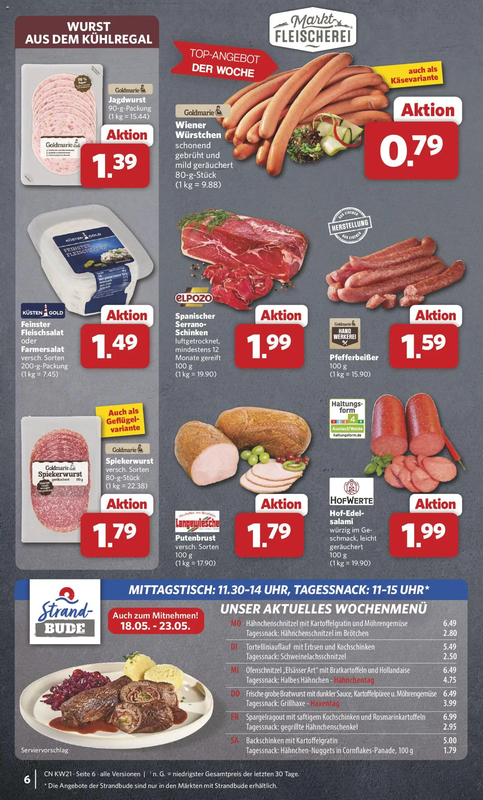 Combi Prospekt 	 – gültig ab 18.05.2026 | Seite: 6 | Produkte: Hahnchen, Wiener wurstchen, Schinken, Erbsen
