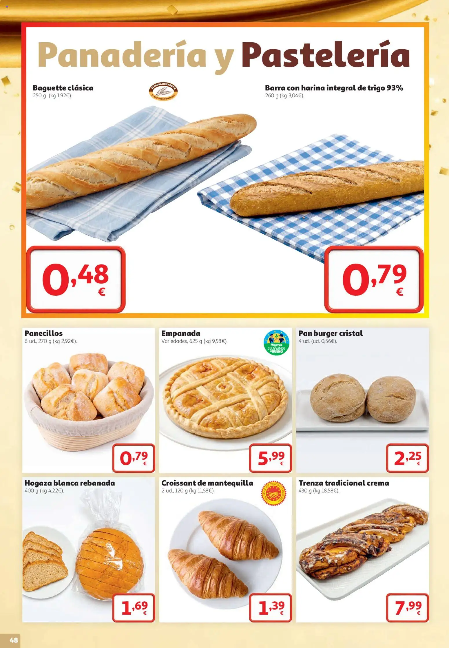 Alcampo folleto Mataró │ válido desde el 22/10/2026 | Página: 48 | Productos: Baguette, Harina integral, Pan, Croissant