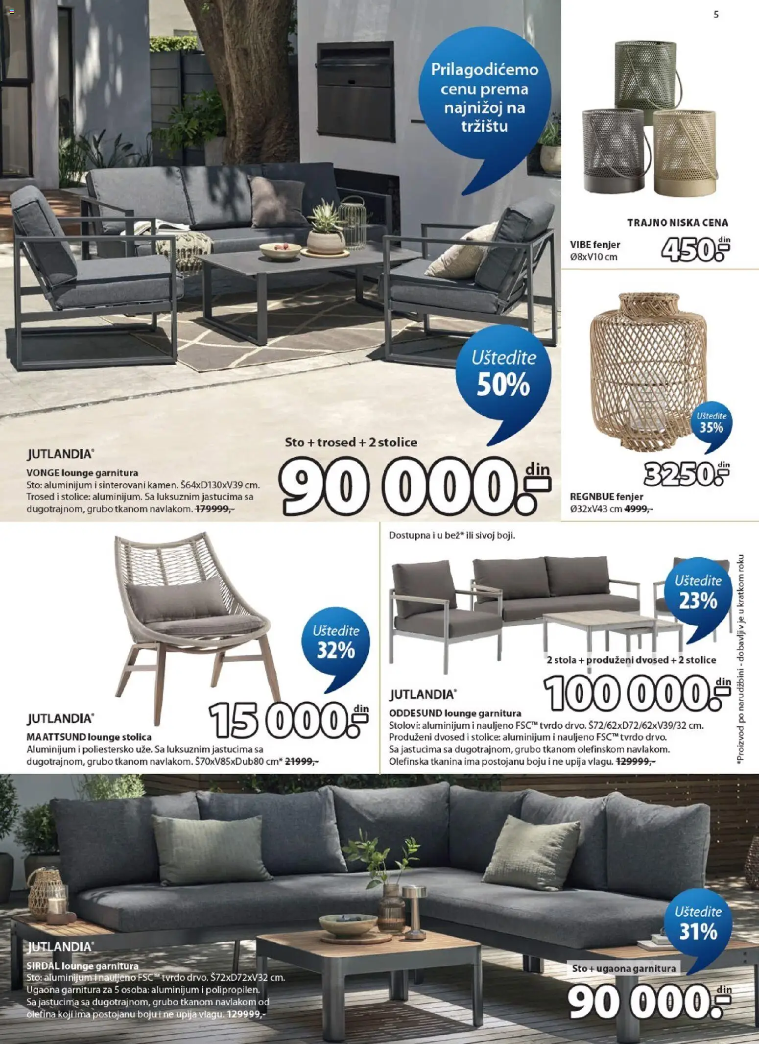 Jysk katalog - važi od 24.06.2026 | Strana: 5 | Proizvode: Stolica, Trosed, Dvosed, Ugaona garnitura