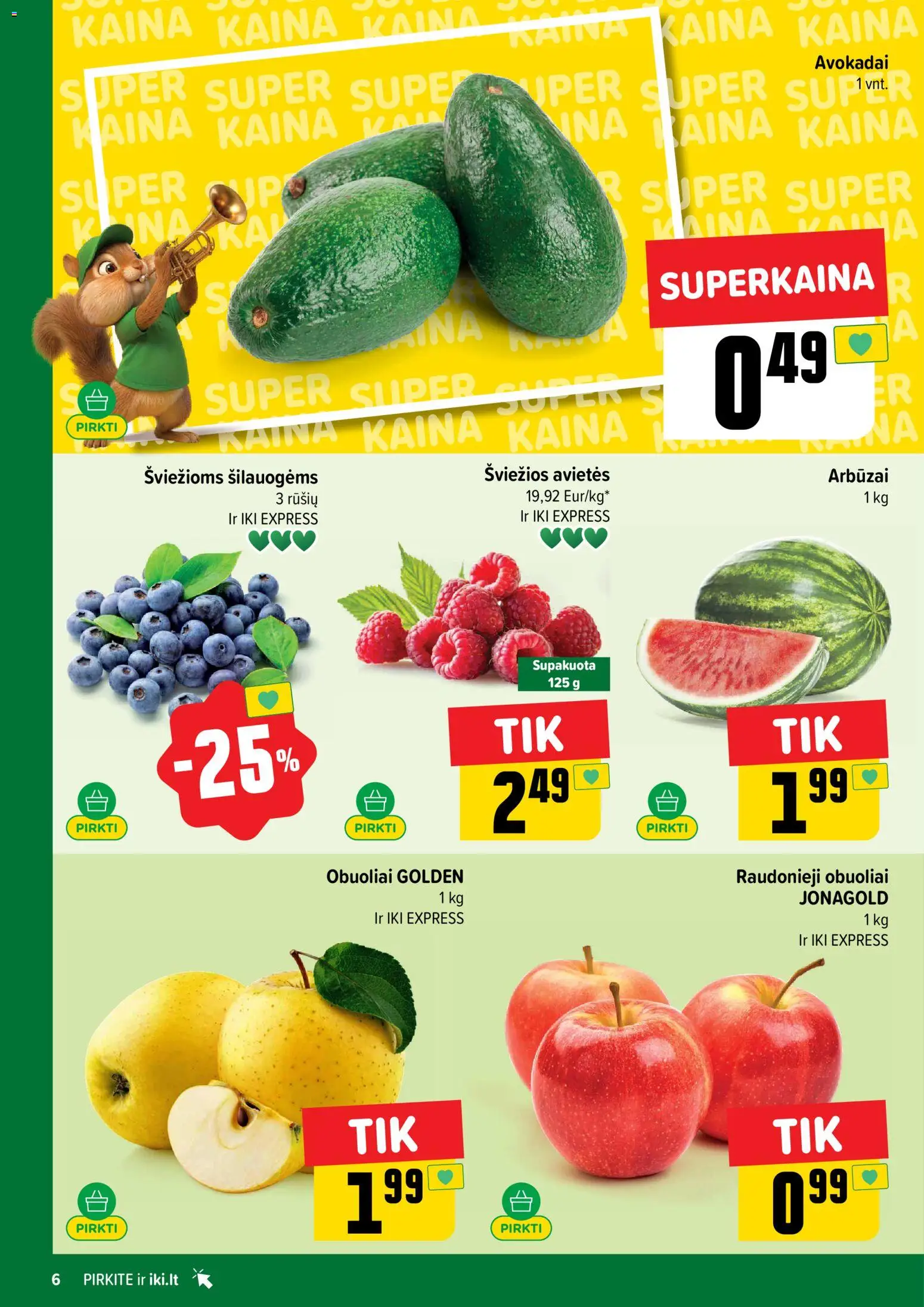 IKI akcijos nuo 04.05.2026 | Puslapis: 6 | Prekių: Avokadai, Obuoliai
