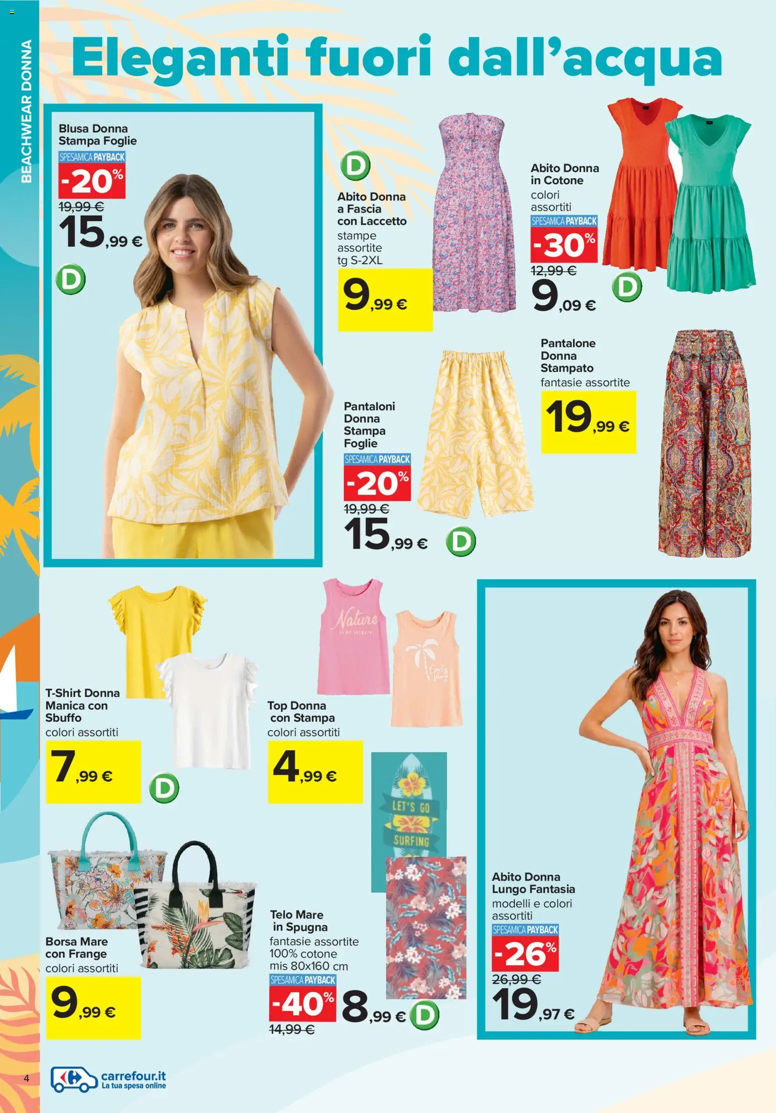 Volantino Carrefour del 01.06.2026 | Pagina: 4 | Prodotti: Spugna, Top, Blusa, Stampa