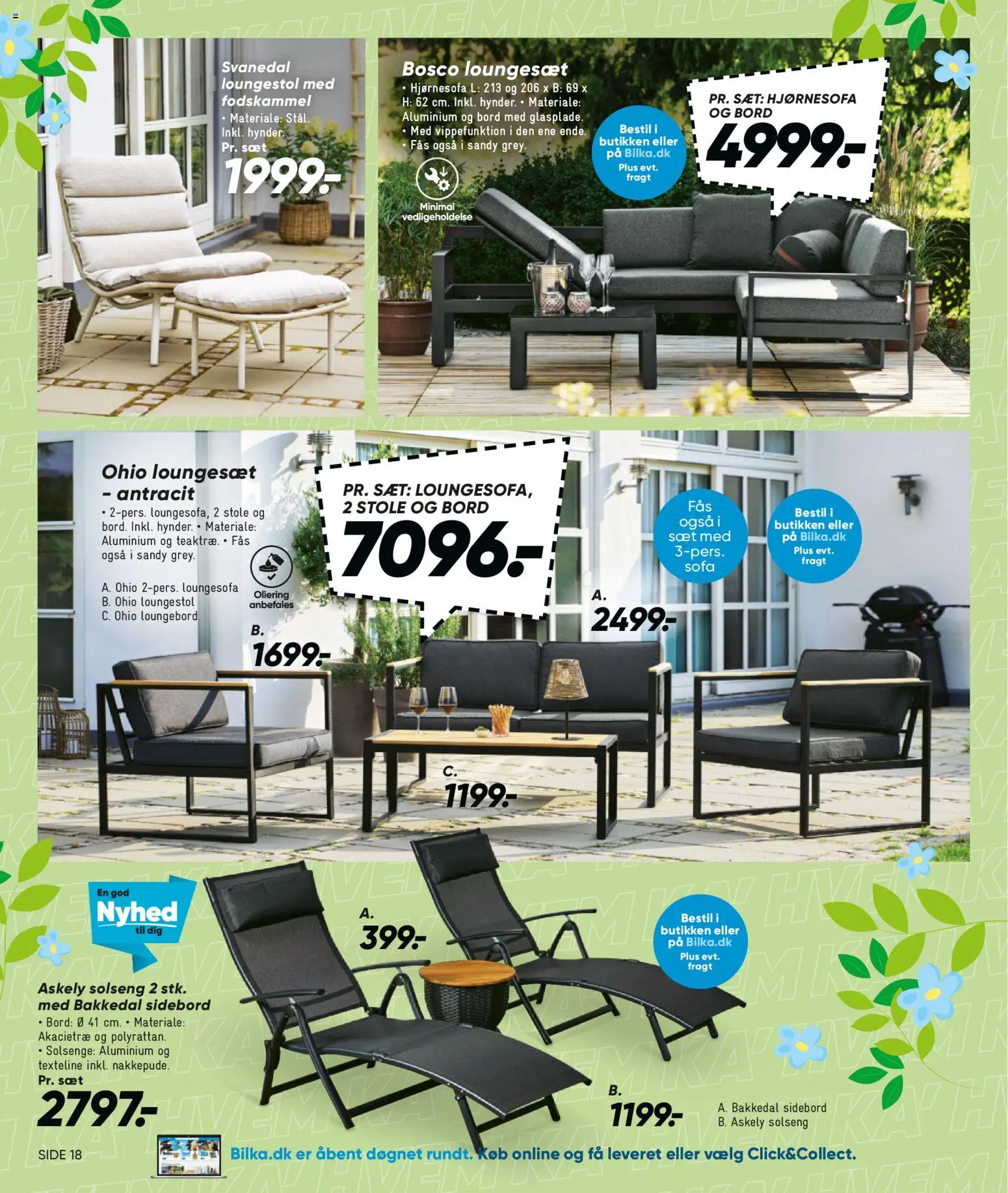 Bilka tilbudsavis – gyldig fra 27.03.2026 | Side: 18 | Produkter: Fodskammel, Bord, Hjørnesofa, Loungesæt