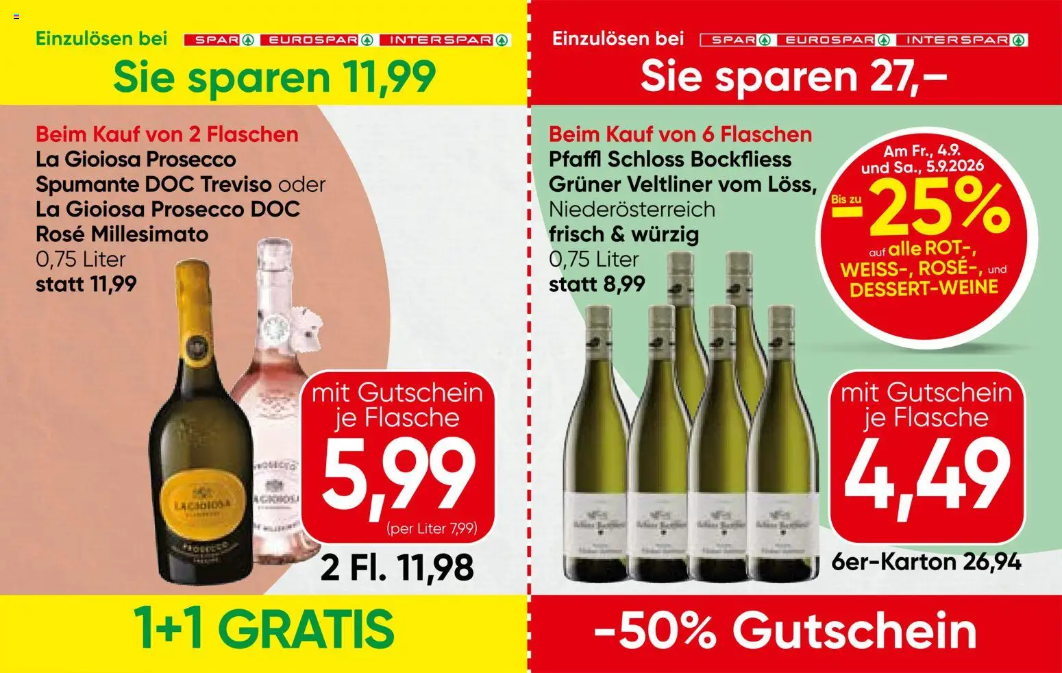 Spar Gutscheinheft gültig ab 03.09.2026 | Seite: 8 | Produkte: Prosecco