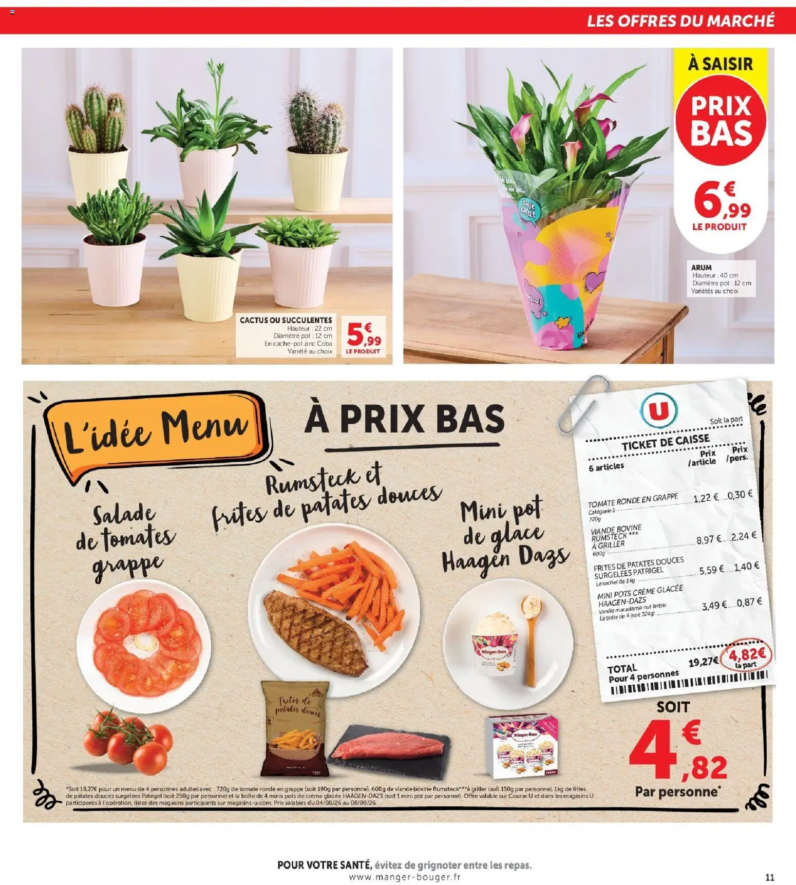 {H1} | Page: 11 | Produits: Salade, Rumsteck, Tomates, Crème