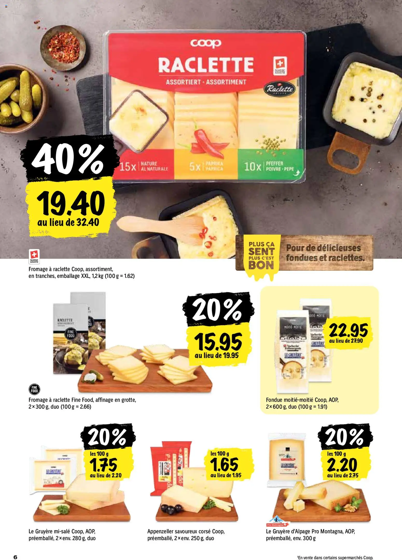 Coop aktionen FR – gültig ab 01.10.2026 | Seite: 6 | Produkte: Paprika, Pfeffer, Raclette, Fondue