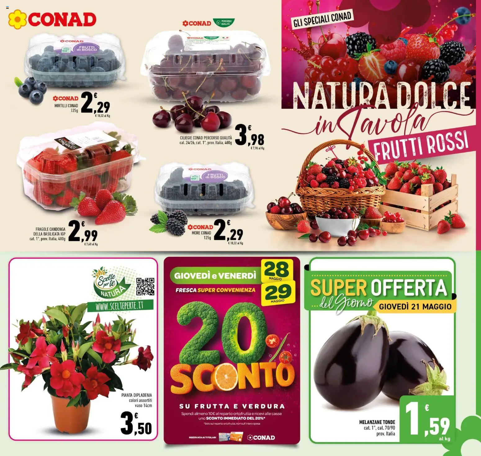 Volantino Conad del 20.05.2026 | Pagina: 3 | Prodotti: Tè, Fragole, Frutta, Mirtilli