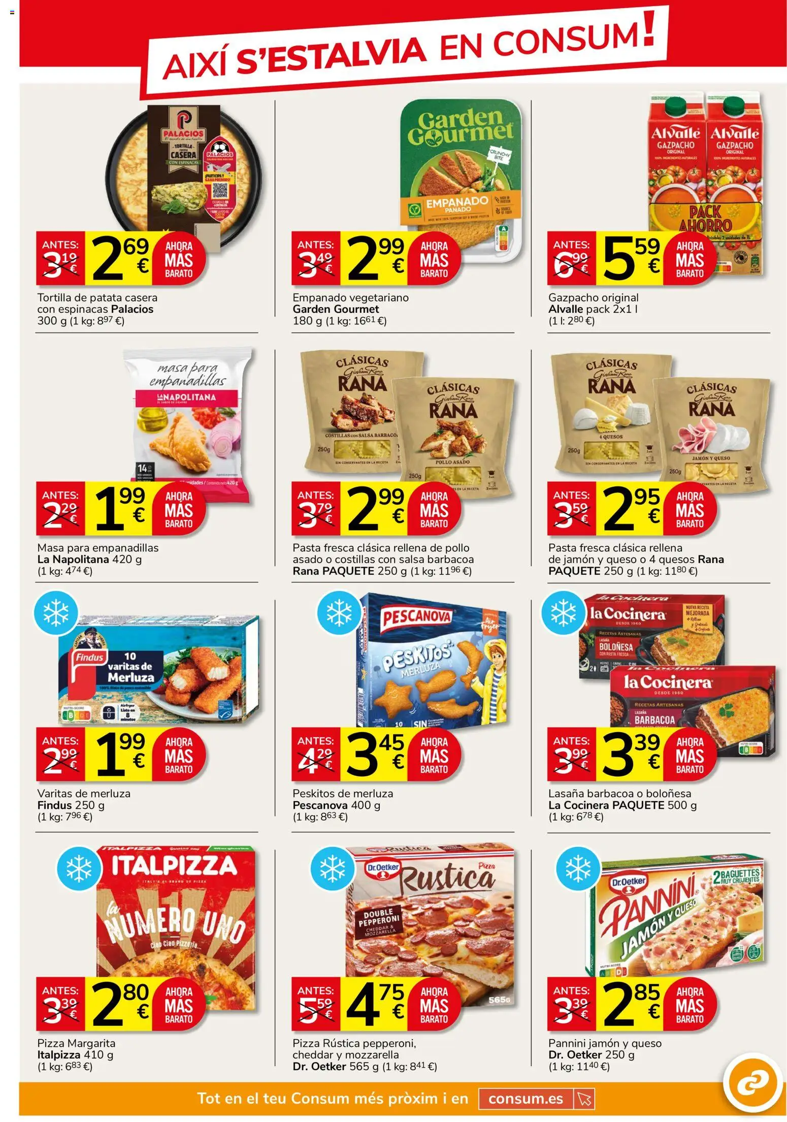Consum folleto │ válido desde el 25/06/2026 | Página: 9 | Productos: Jamón, Té, Gazpacho, Lasaña