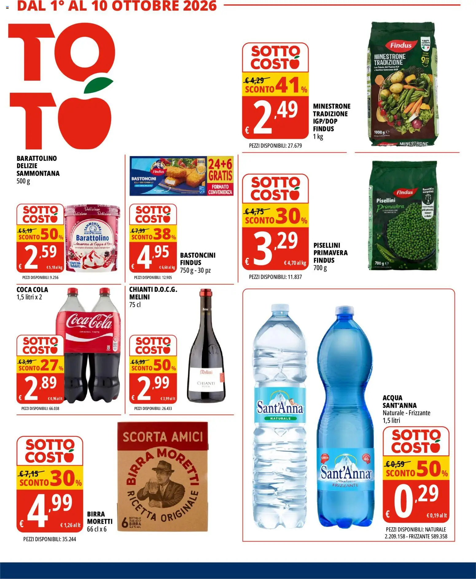 Volantino Tigros del 01/10/2026 | Pagina: 3 | Prodotti: Minestrone, Birra, Basilico, Coca Cola