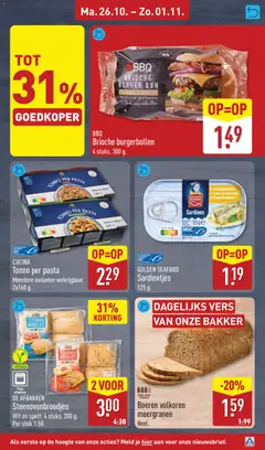 BBQ Brioche burgerbollen, 4 stuks, 300 g. - Voorbeeld van een folder van Aldi, geldig van 26-10-2026 | Pagina: 15