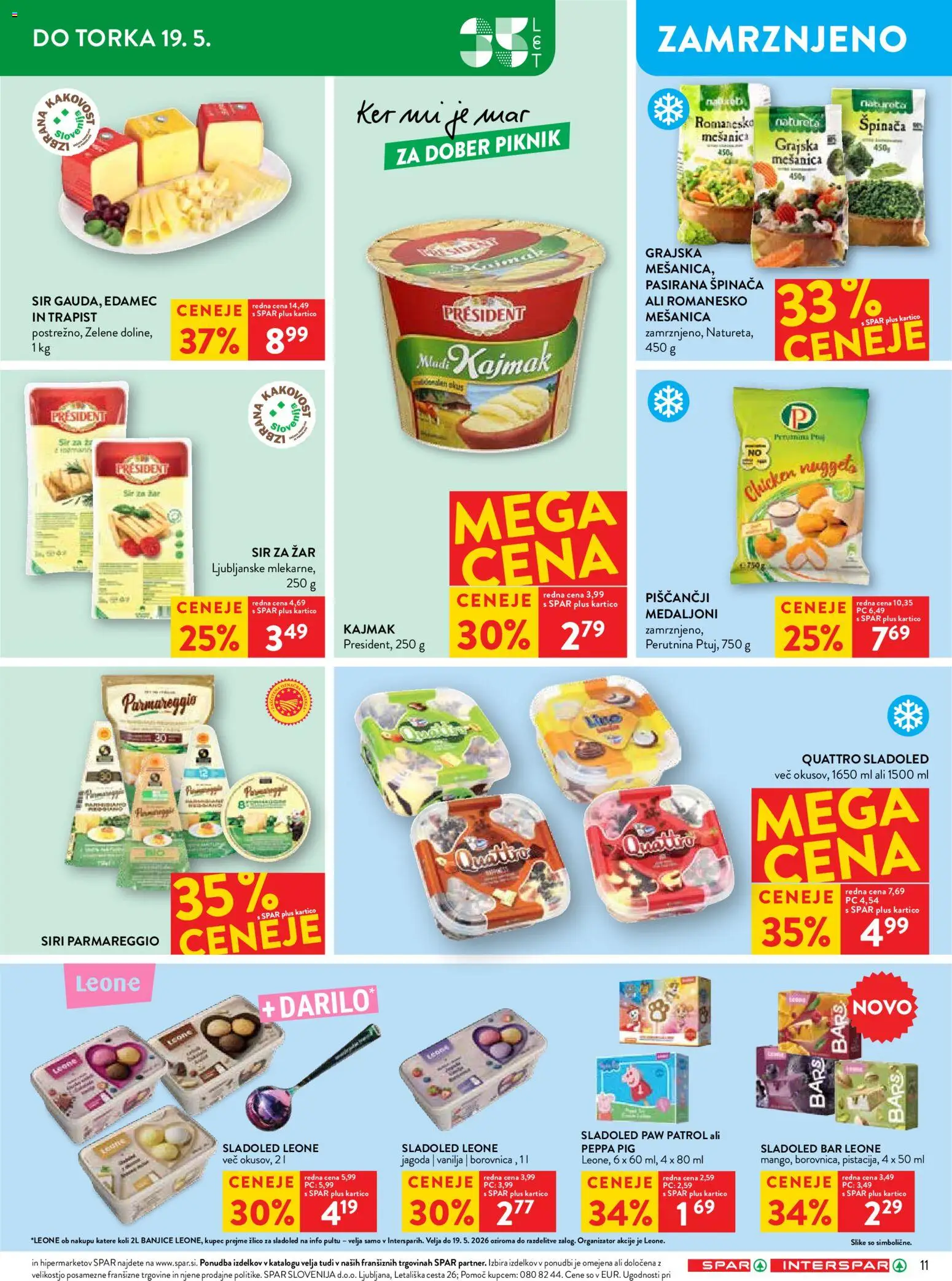 Novi Spar katalog ponudbe – veljaven od 13.05.2026 | Stran: 17 | Izdelki: Edamec, Zar, Sir, Sladoled