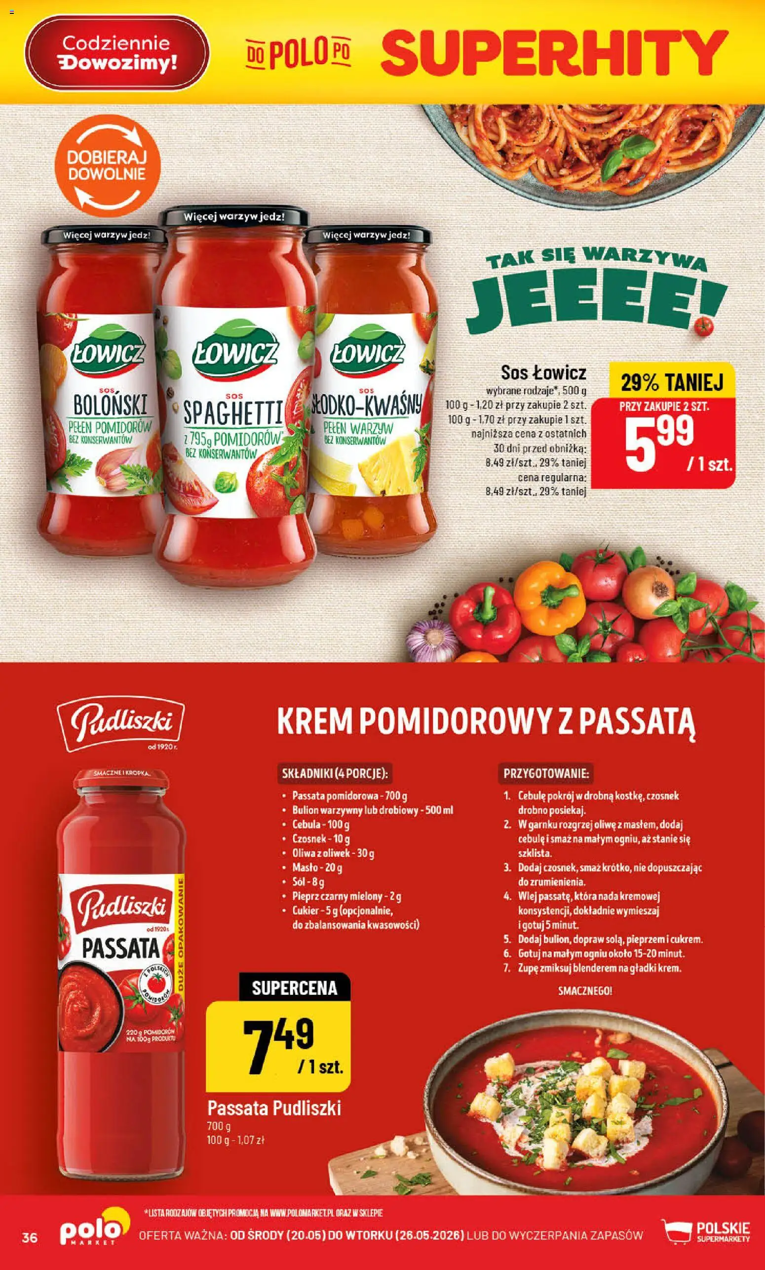POLOmarket gazetka od 20.05.2026 | Strona: 36 | Produkty: Passata pomidorowa, Bulion warzywny, Sos, Pieprz