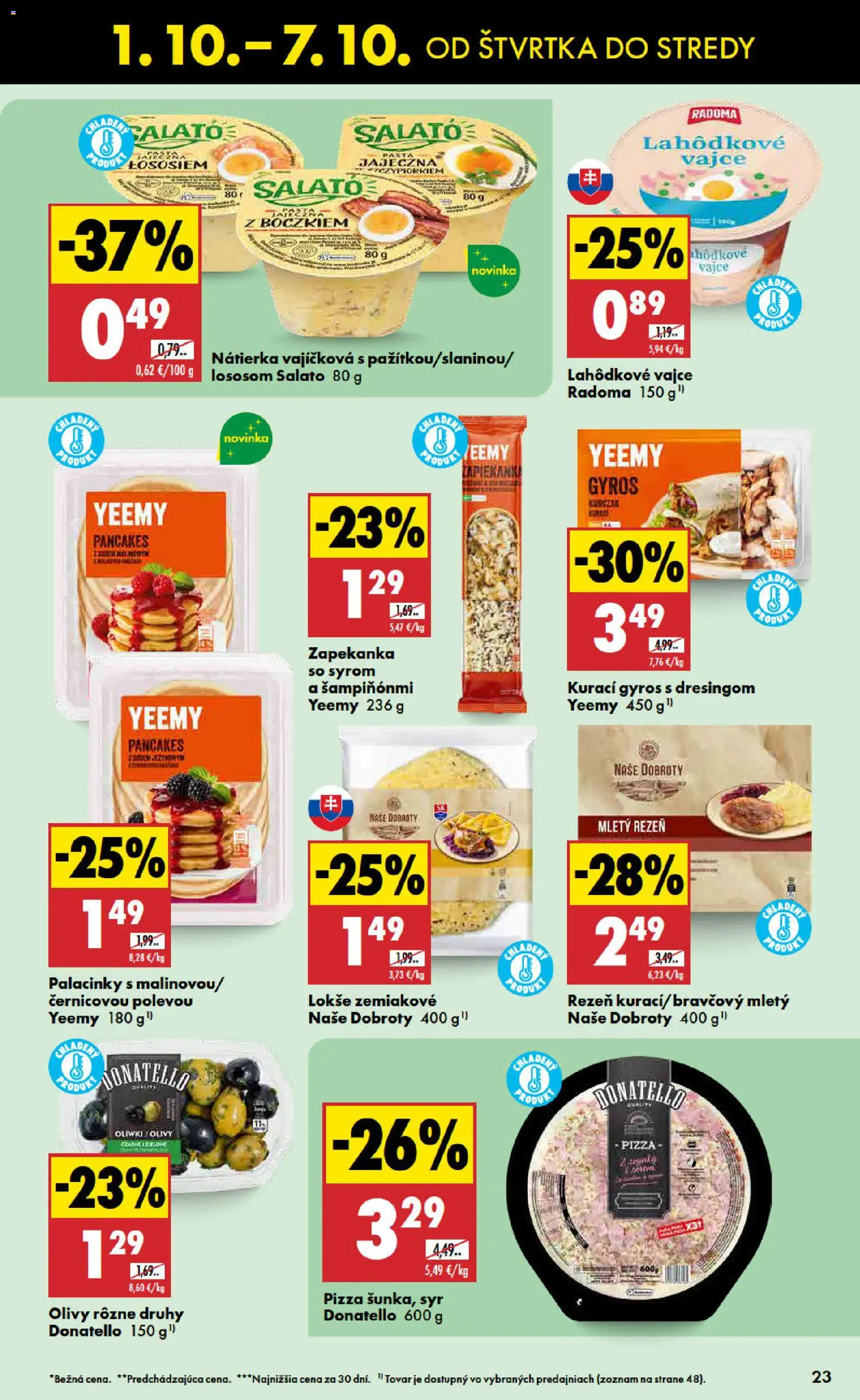 Nové Biedronka akcie – leták je platný od 01.10.2026 | Strana: 23 | Produkty: Syr, Pizza, Nátierka, Olivy