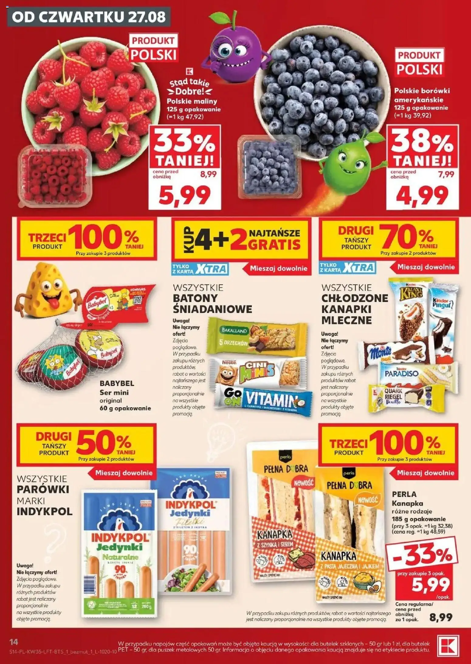 Kaufland gazetka od 27.08.2026 - od jutra PDF | Strona: 14 | Produkty: Karta, Sandwich, Parówki, Pasta