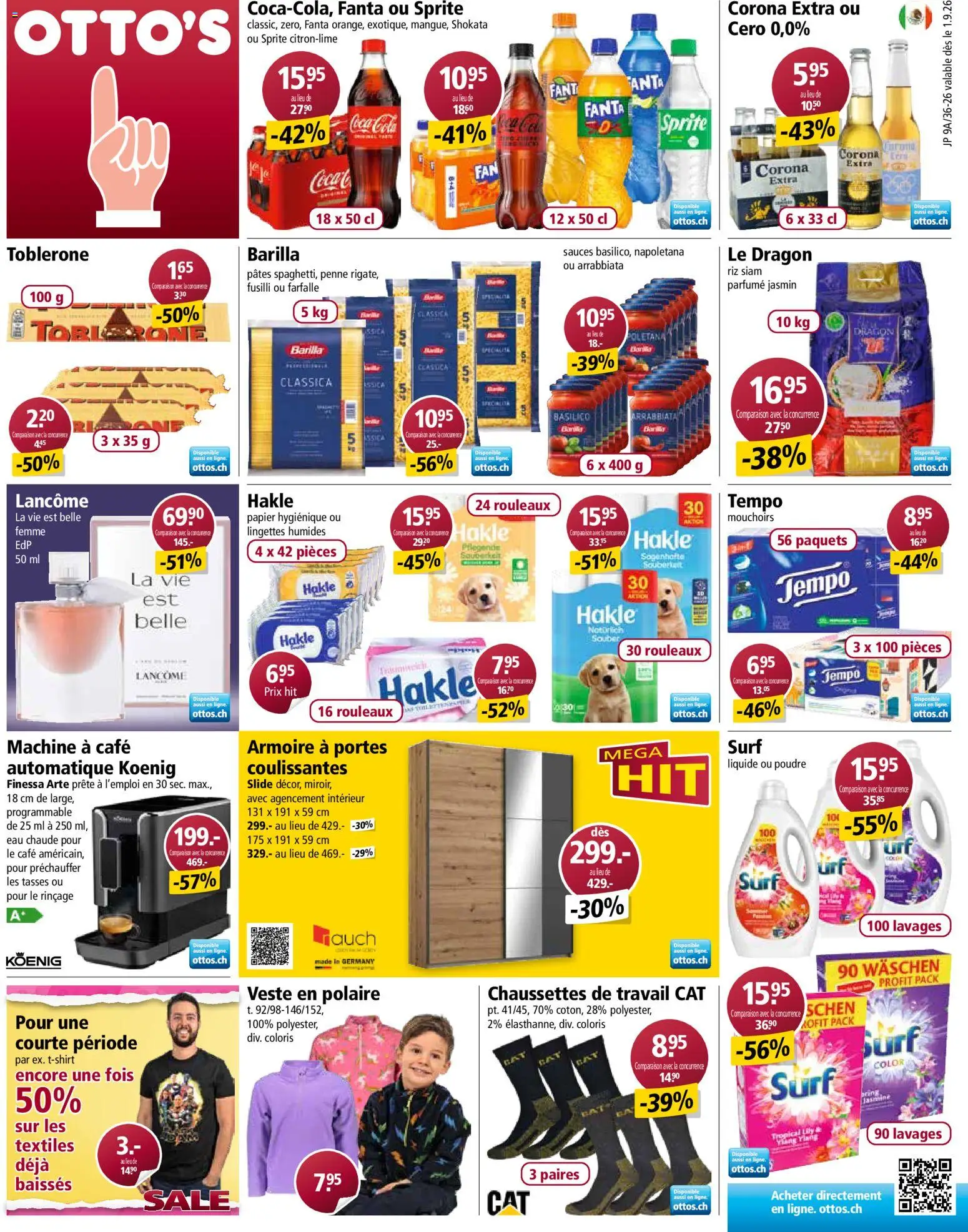 Otto's aktionen FR – gültig ab 01.09.2026 | Seite: 1 | Produkte: Coca Cola, Fanta, Sprite, Barilla