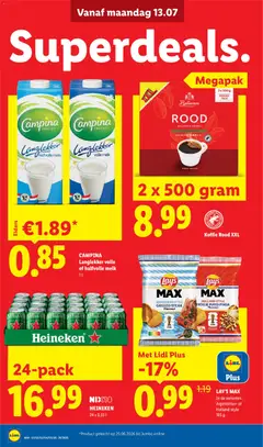Campina Langlekker volle melk of halfvolle melk, Campina Langlekker volle melk of halfvolle melk 1L - Voorbeeld van een folder van Lidl, geldig van 13-07-2026 | Pagina: 2