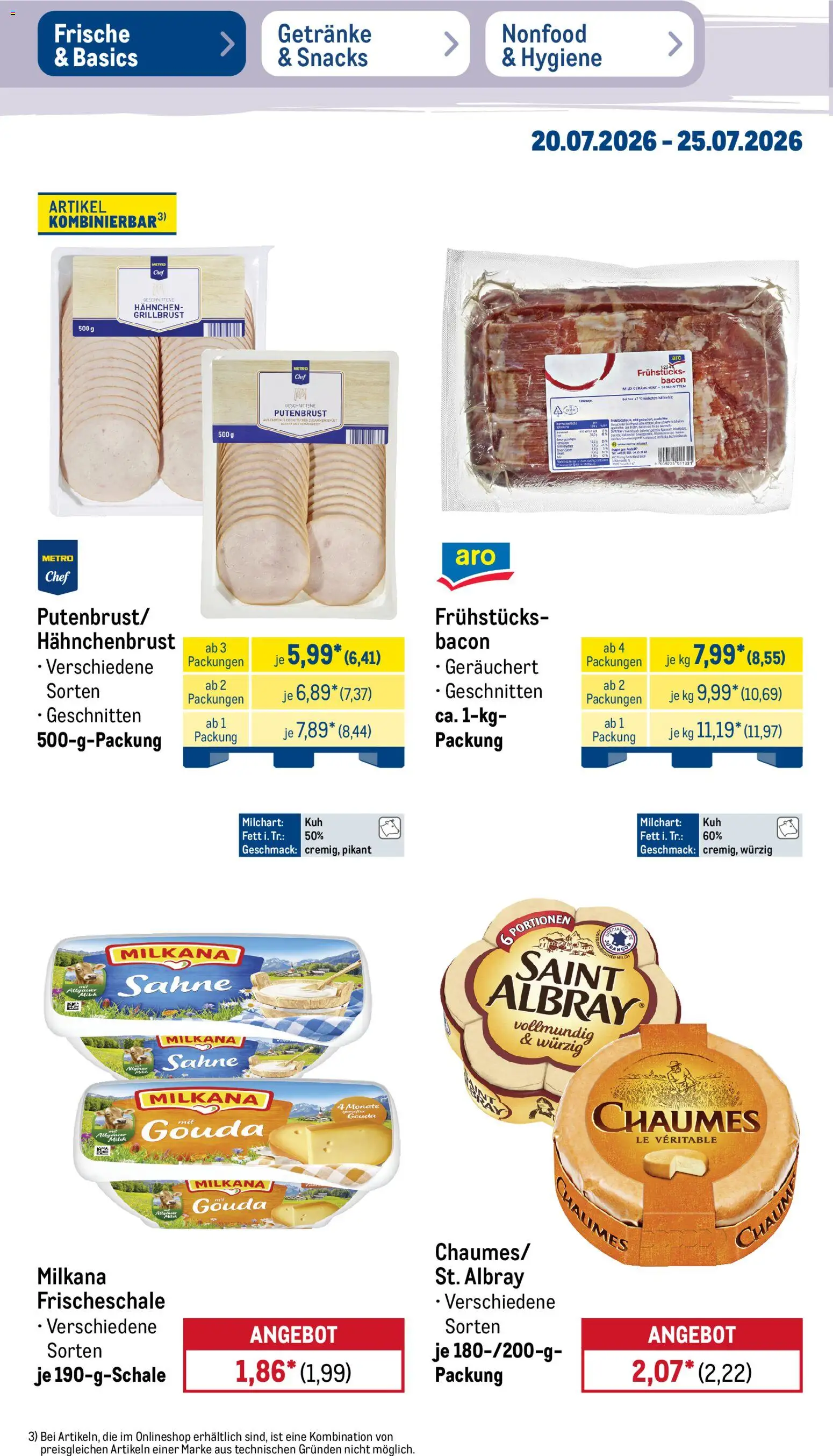 Metro NonFood-Angebote – gültig ab 20.07.2026 | Seite: 43 | Produkte: Milch, Milkana, Gouda, Sahne