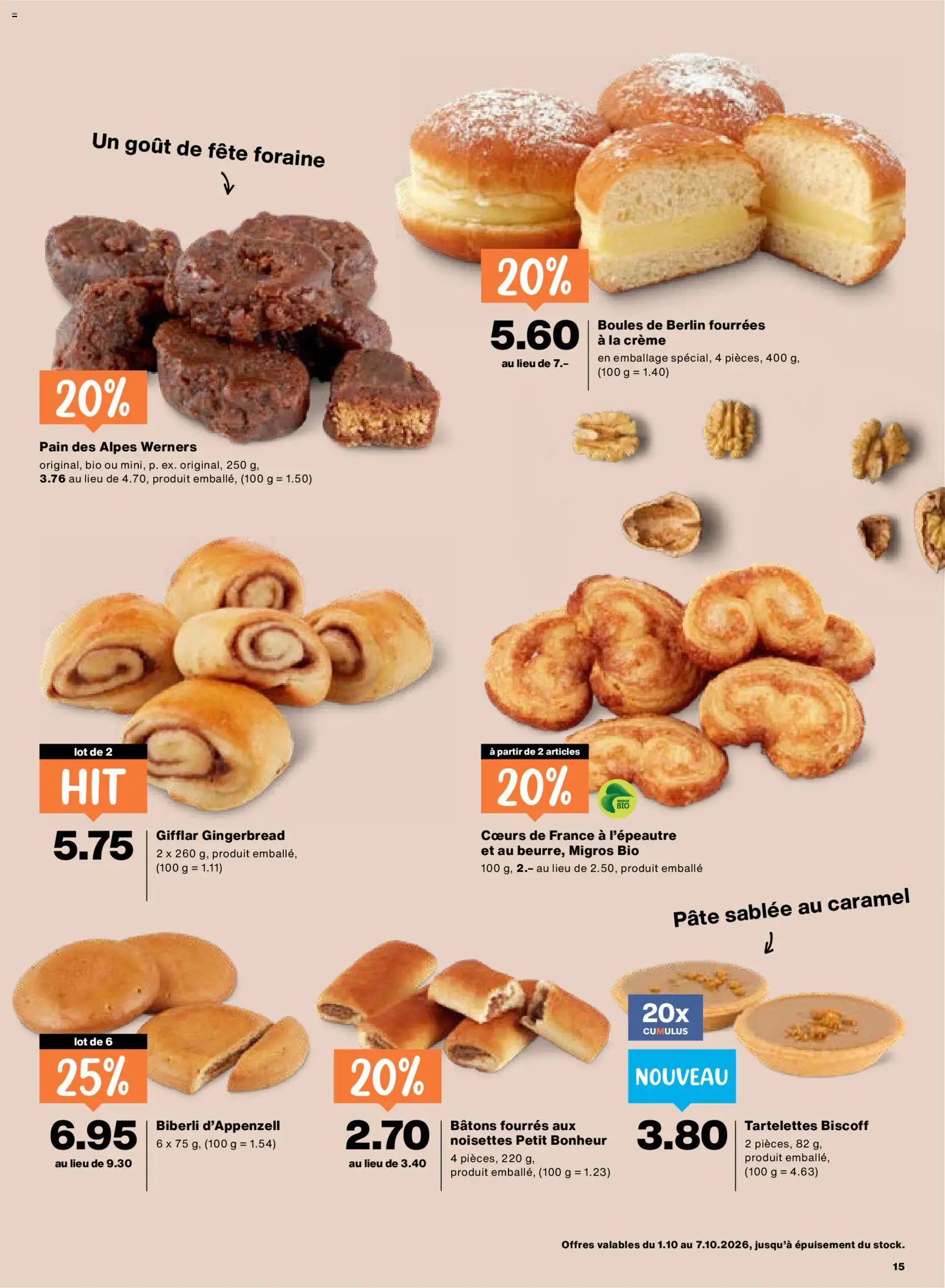 Migros aktionen FR – gültig ab 01.10.2026 | Seite: 15 | Produkte: Creme