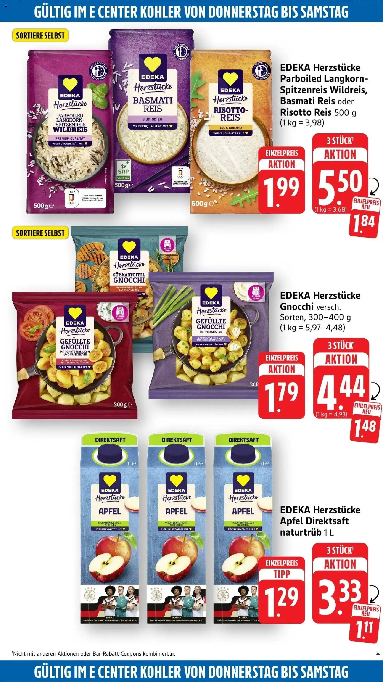 Edeka Prospekt Kehl (ab 24.08.2026) » Angebote Online | Seite: 47 | Produkte: Gnocchi, Äpfel, Reis, Frischkase