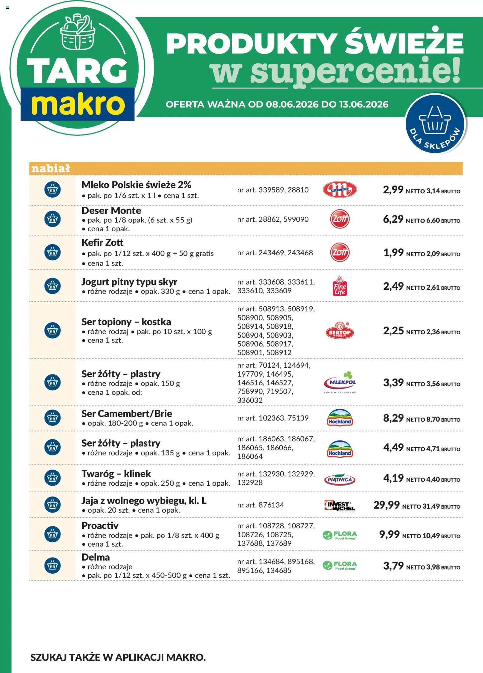 Makro gazetka - Oferta świeża w super cenach od 08.06.2026 | Strona: 7 | Produkty: Ser żółty, Ser, Jaja, Skyr