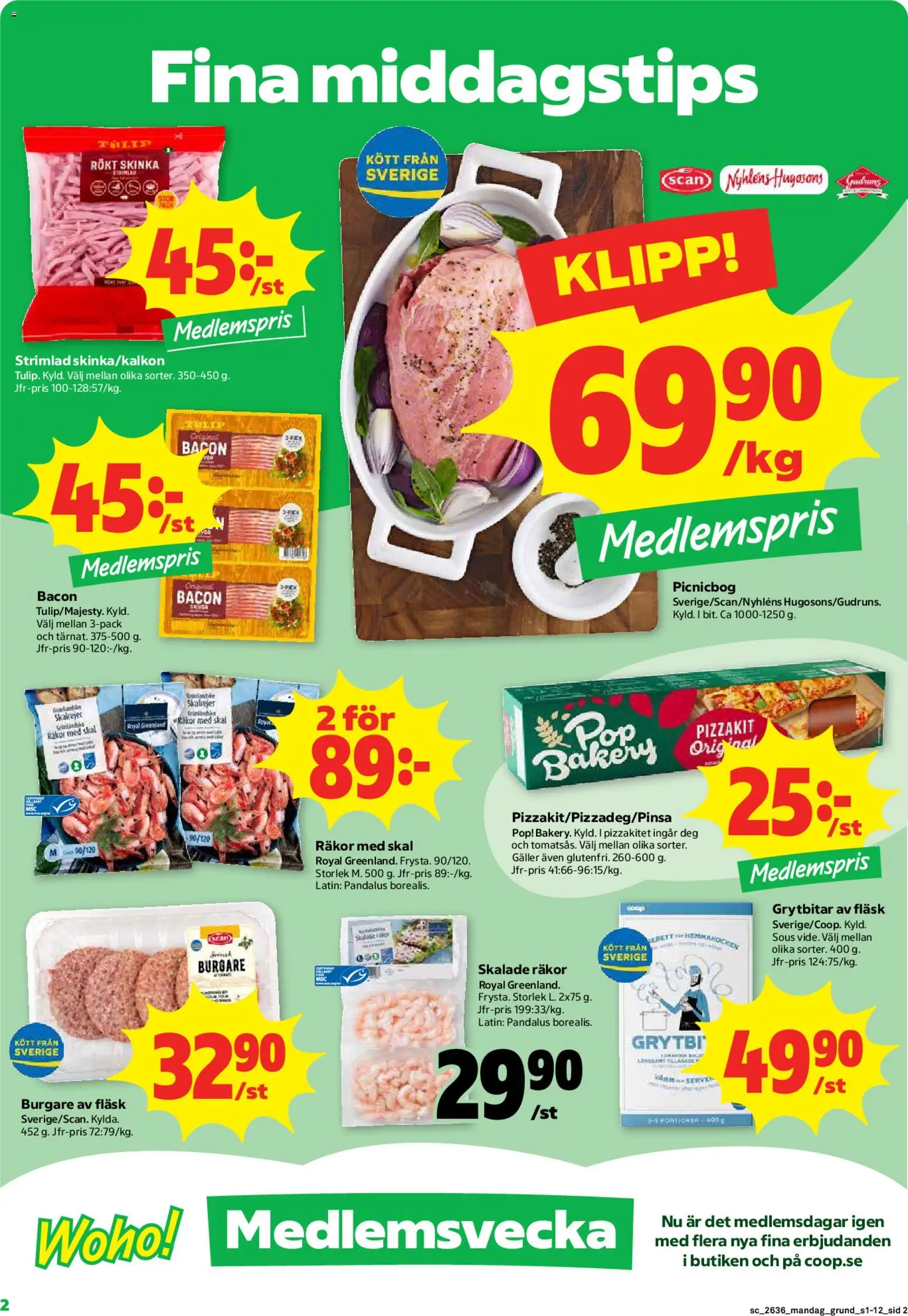 Stora Coop reklamblad aktuell från 31/08/2026 | Sida: 2 | Produkter: Bacon, Skinka, Fläsk, Pizzakit