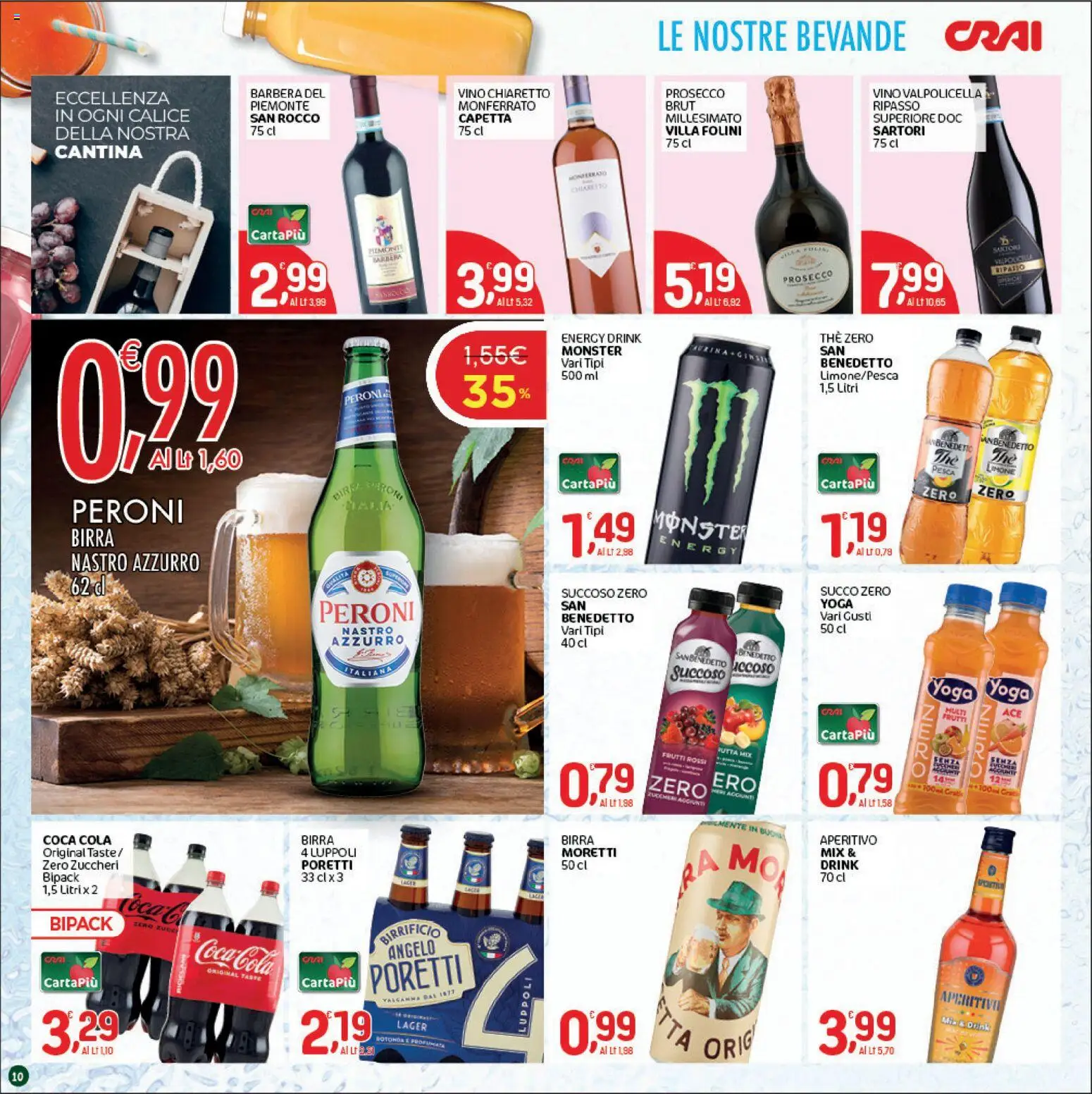 Volantino CRAI del 28.05.2026 | Pagina: 10 | Prodotti: Prosecco, Pesca, Coca Cola, Aperitivo