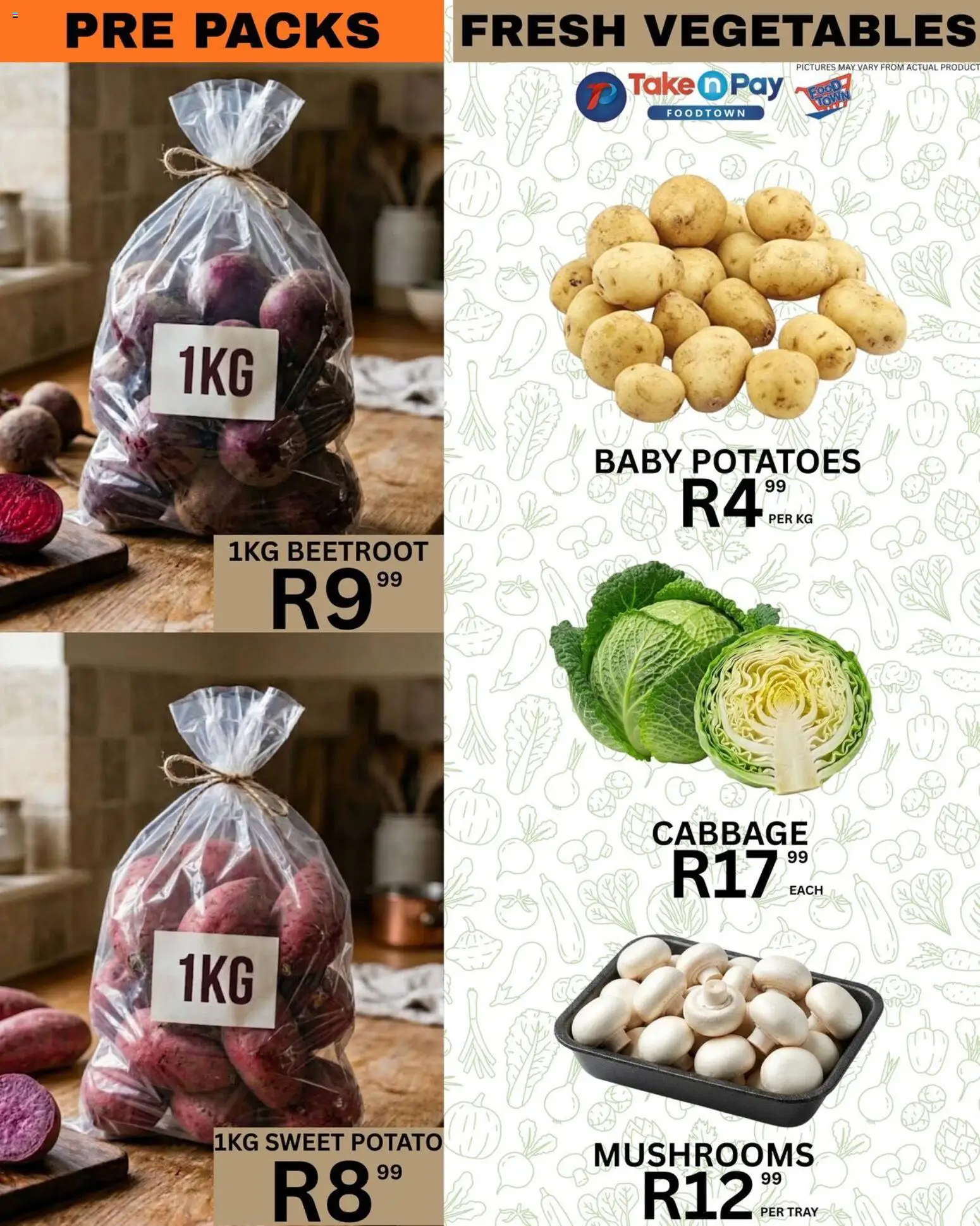 New Take n Pay catalogue – valid from 01.05.2026 | Page: 11 | Products: Mushrooms, Tray, Potatoes, Vegetables
