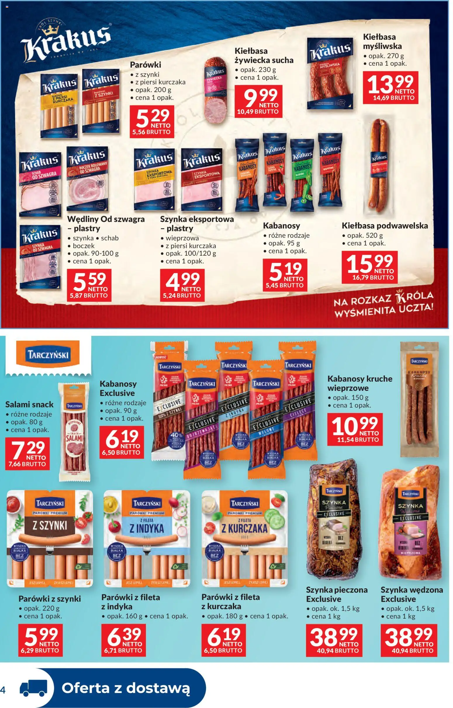 Makro gazetka - Dystrybucja do sklepów od 12.05.2026 | Strona: 4 | Produkty: Kiełbasa, Myśliwska, Parówki, Kiełbasa podwawelska